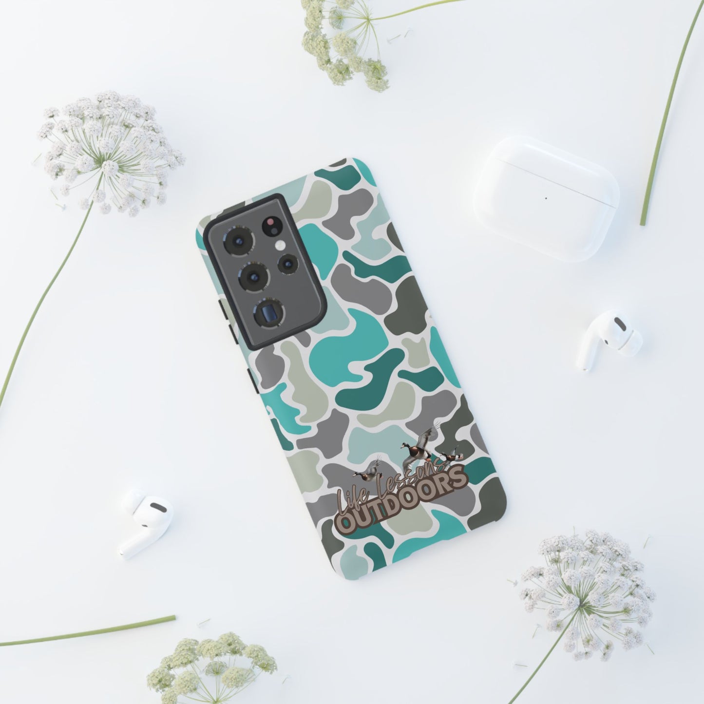 Turqoise old school camo Phone Case - Life Lessons Outdoors