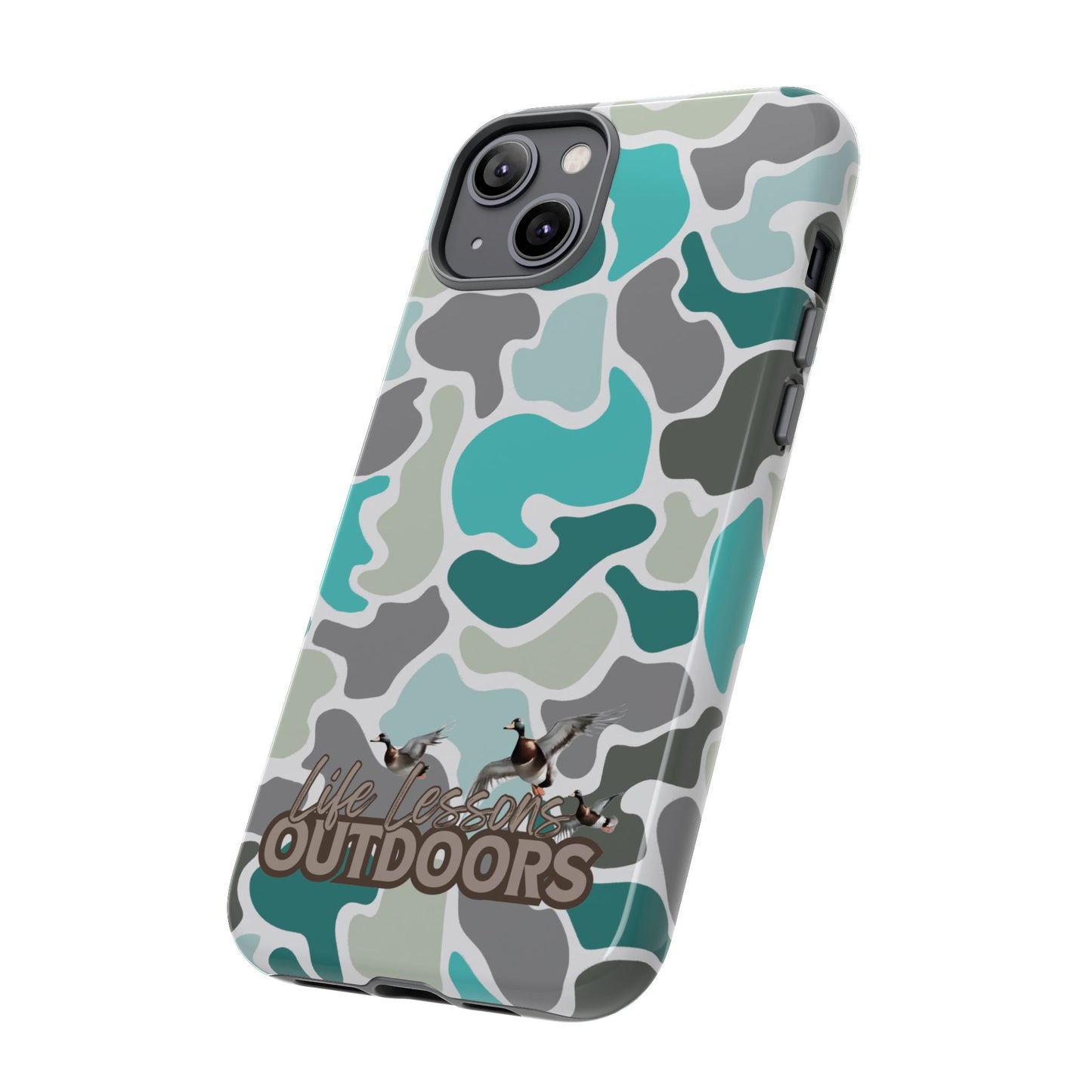Turqoise old school camo Phone Case - Life Lessons Outdoors