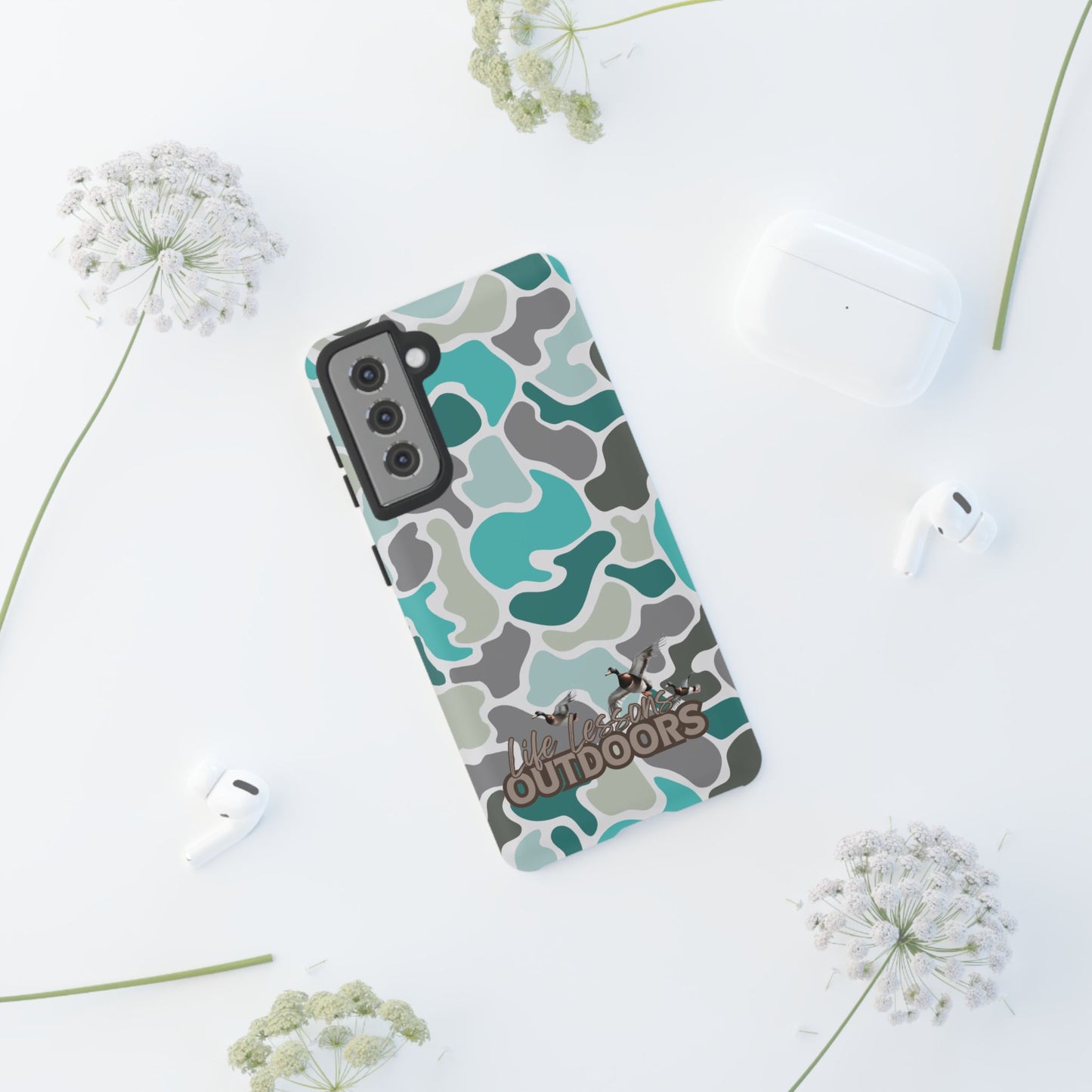 Turqoise old school camo Phone Case - Life Lessons Outdoors