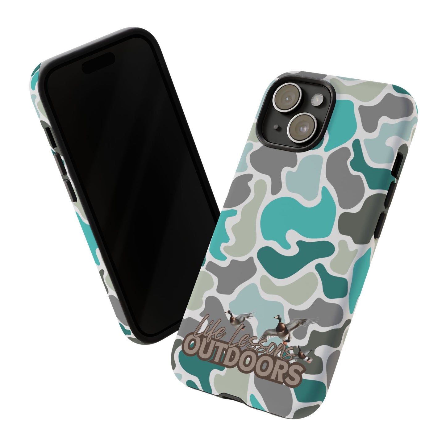 Turqoise old school camo Phone Case - Life Lessons Outdoors