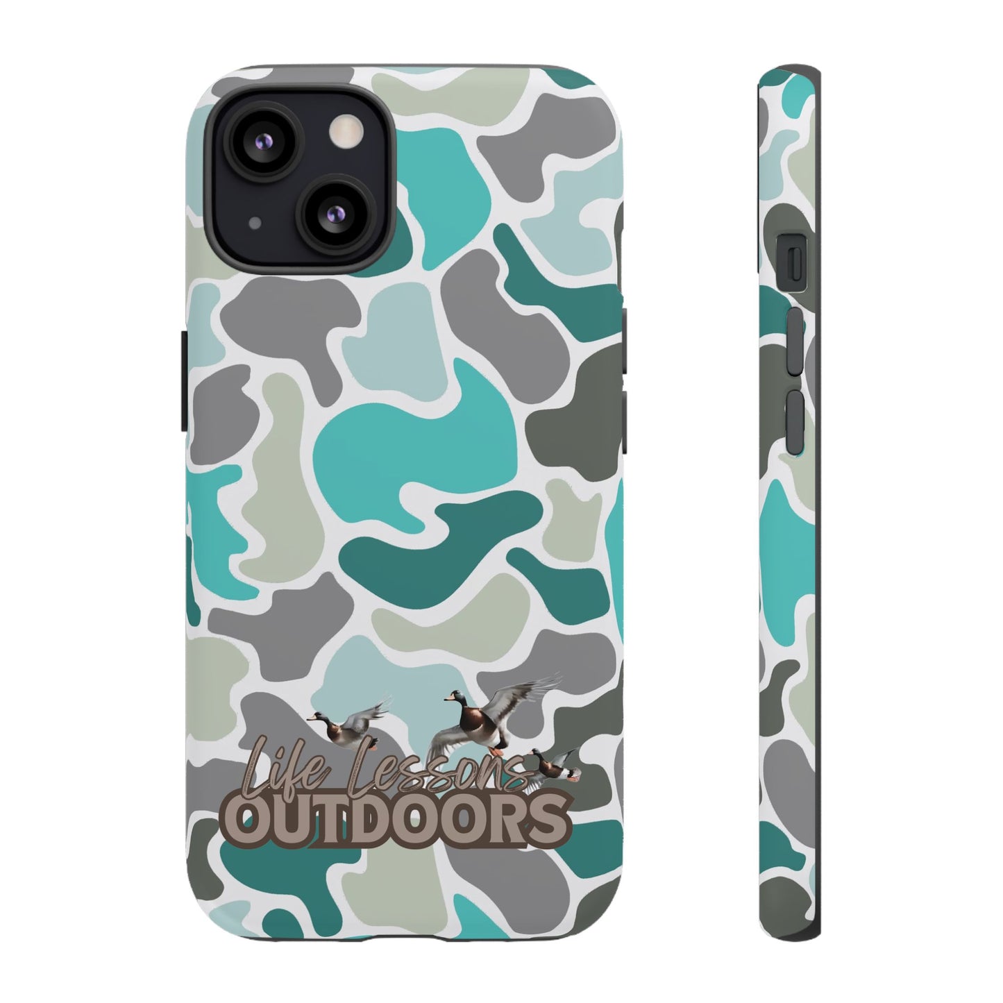 Turqoise old school camo Phone Case - Life Lessons Outdoors