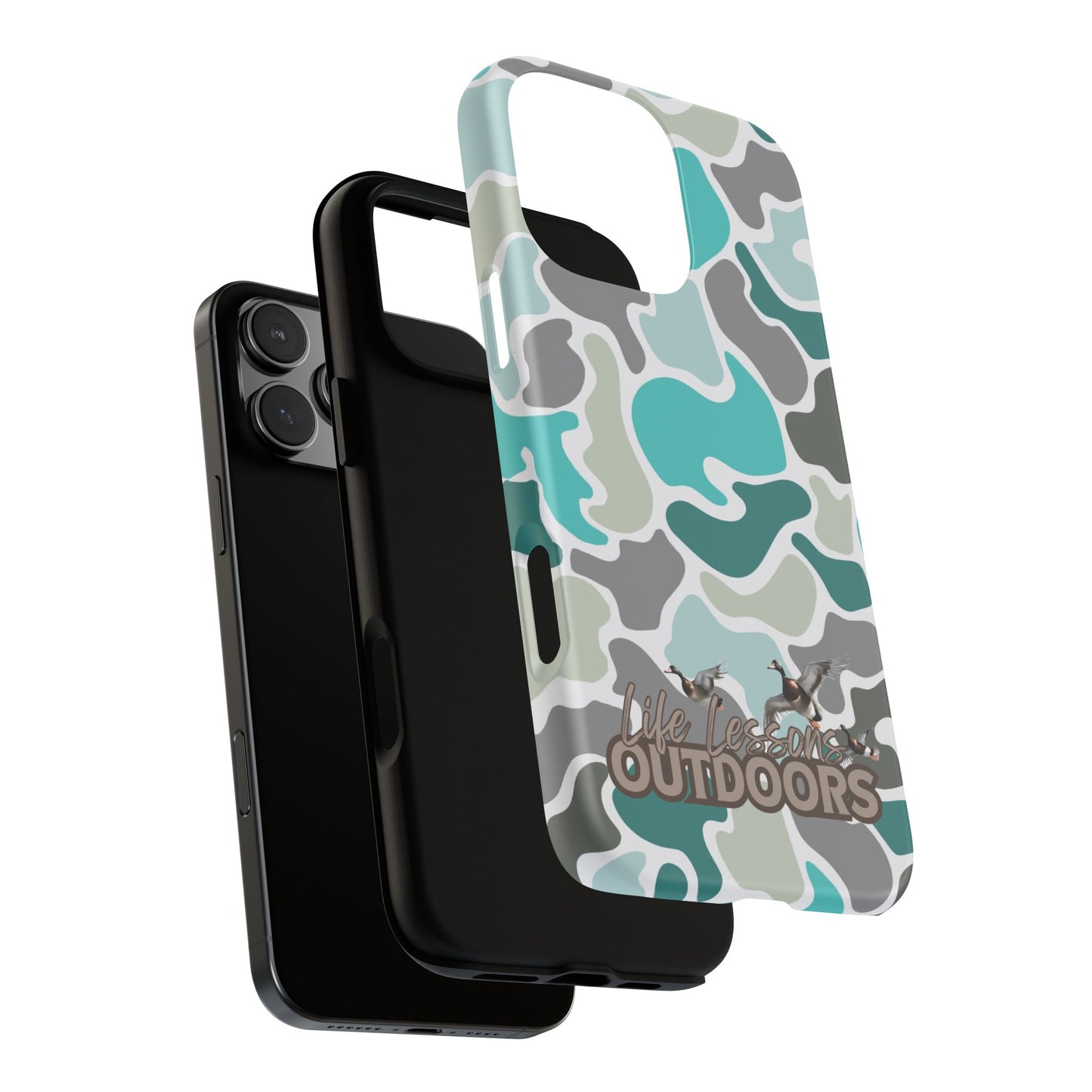 Turqoise old school camo Phone Case - Life Lessons Outdoors