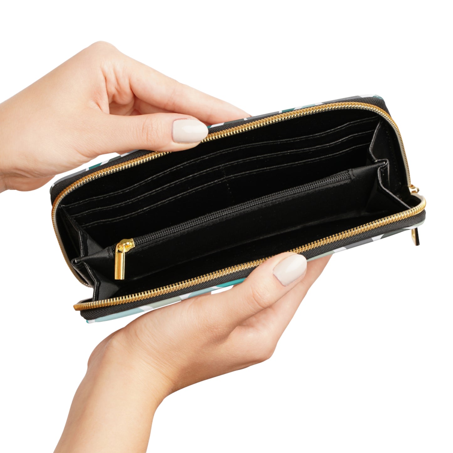 Trendy Turqoise Camouflage Zipper Wallet - Chic & Functional Accessory for Everyday Use