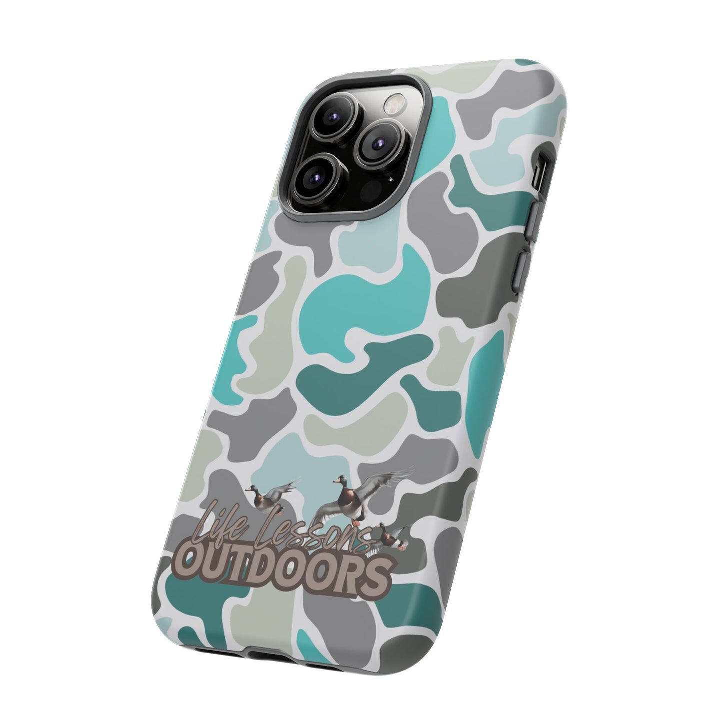 Turqoise old school camo Phone Case - Life Lessons Outdoors