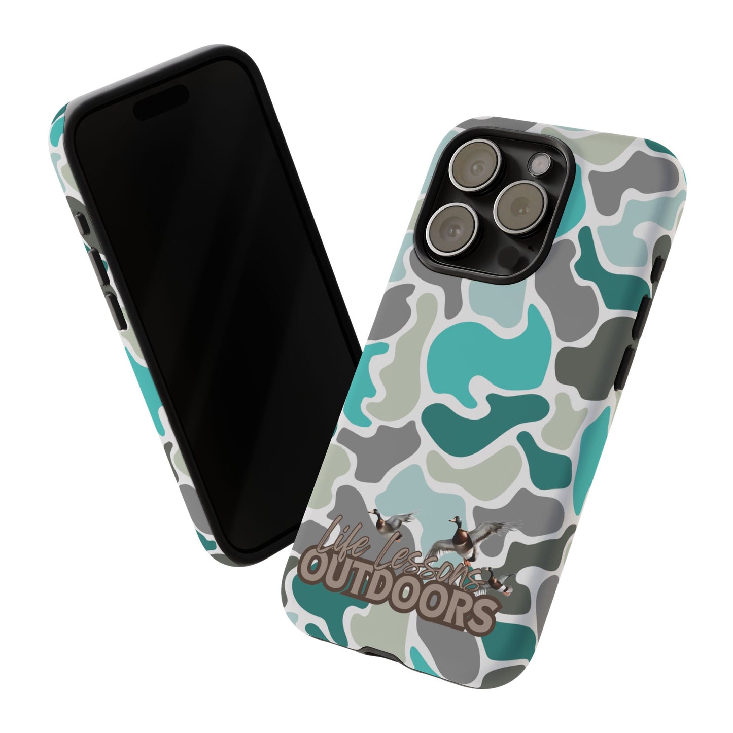 Turqoise old school camo Phone Case - Life Lessons Outdoors