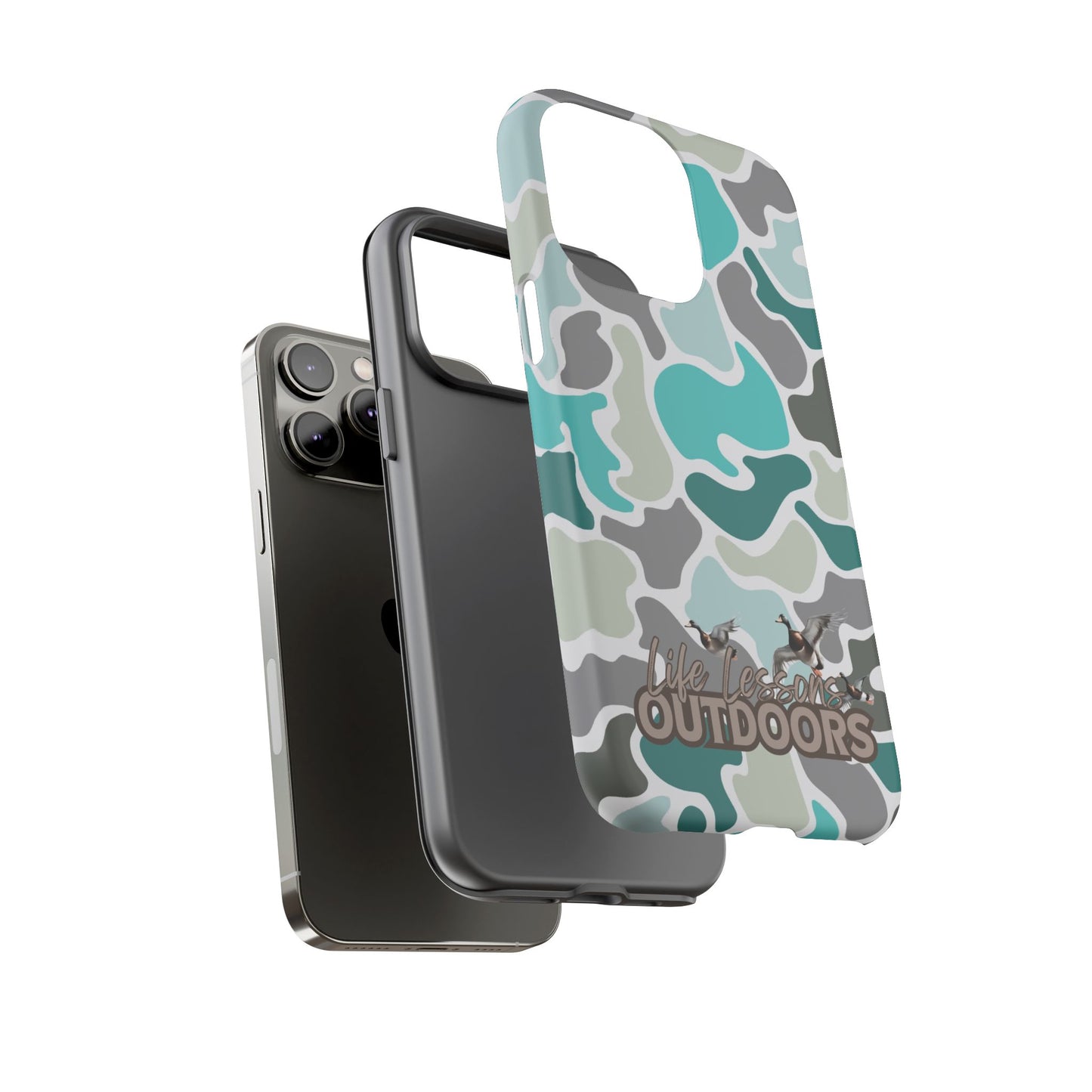 Turqoise old school camo Phone Case - Life Lessons Outdoors