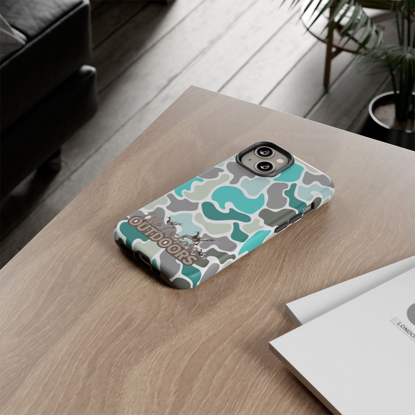 Turqoise old school camo Phone Case - Life Lessons Outdoors
