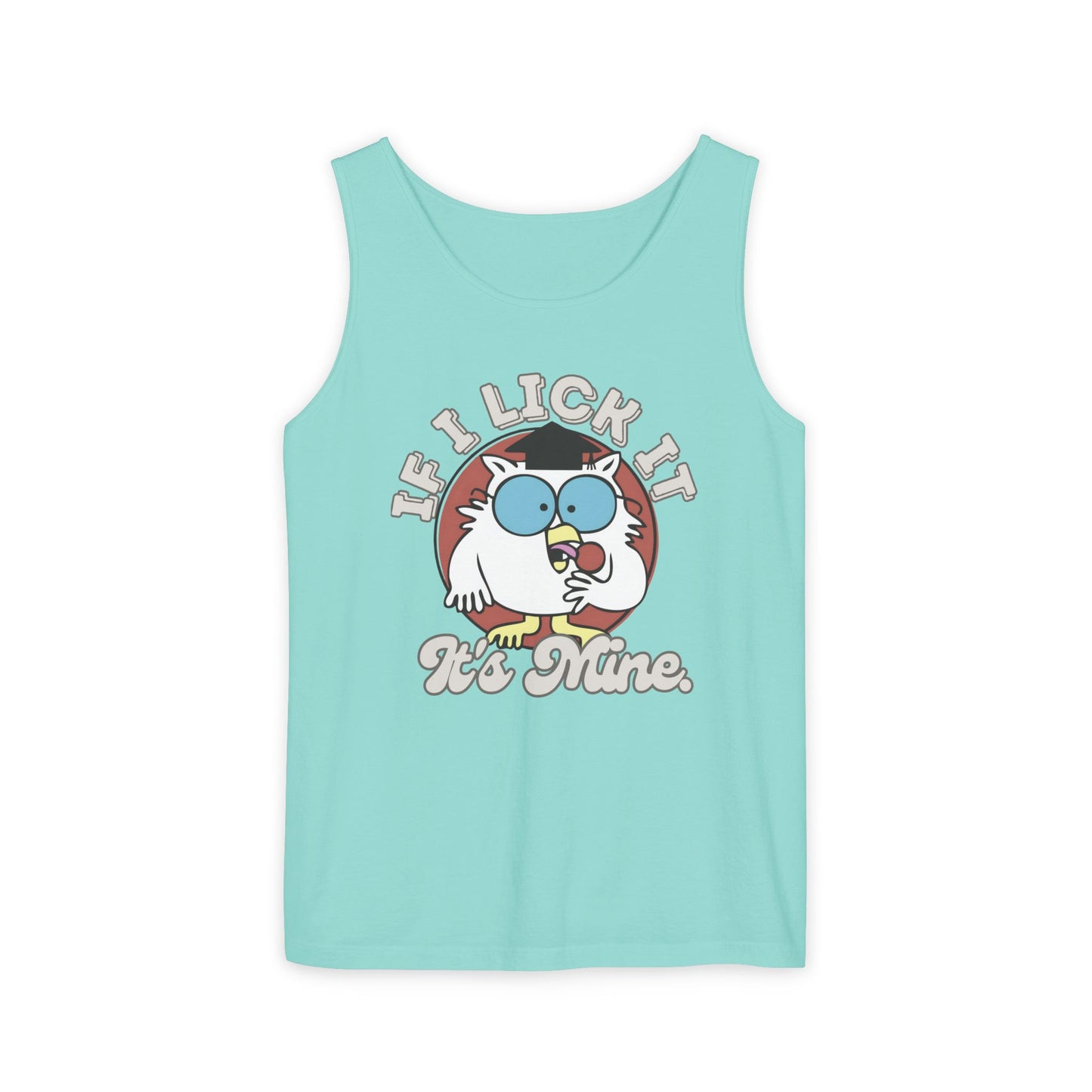 Unisex Funny Graphic Tank Top - 'If I Lick It, It's Mine'