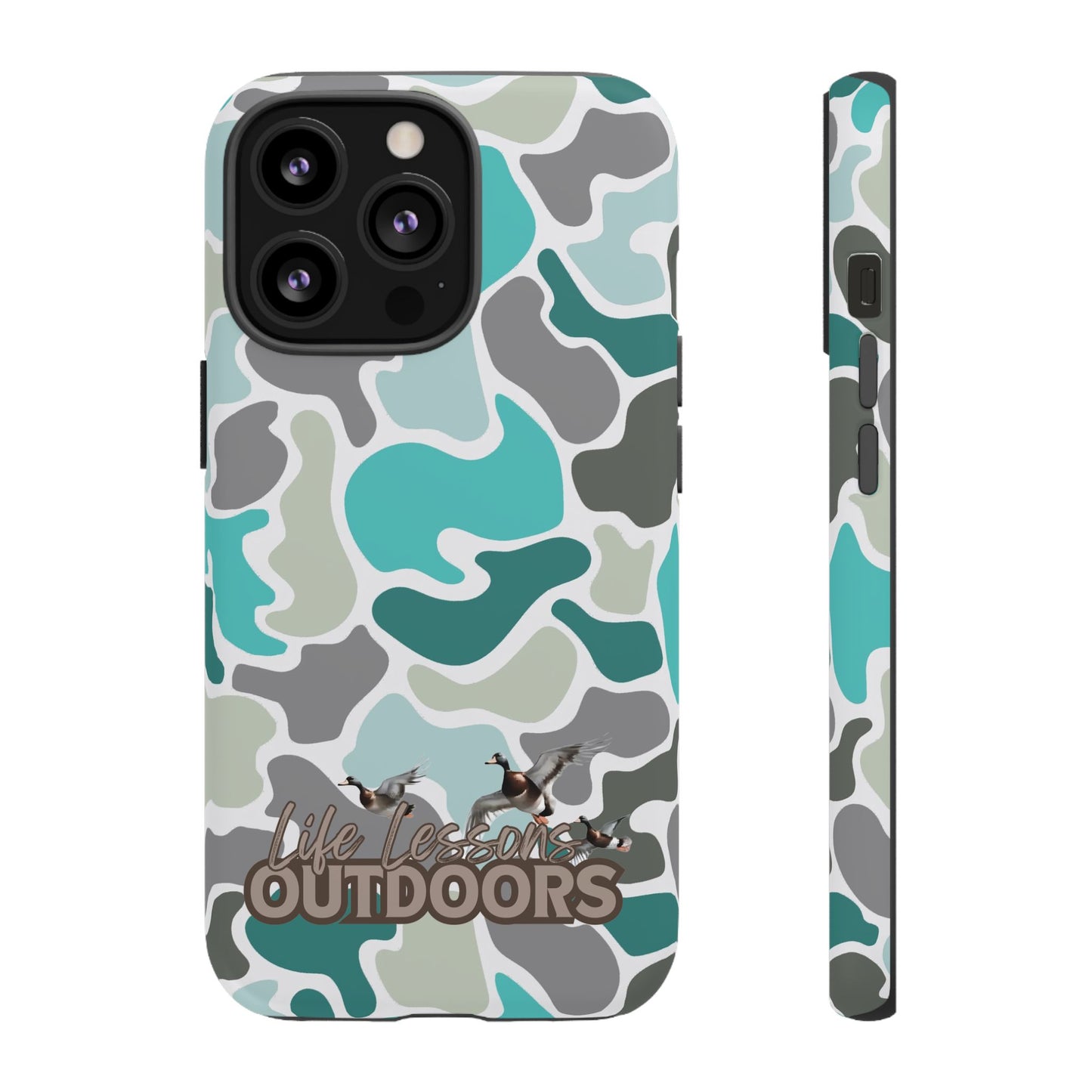 Turqoise old school camo Phone Case - Life Lessons Outdoors