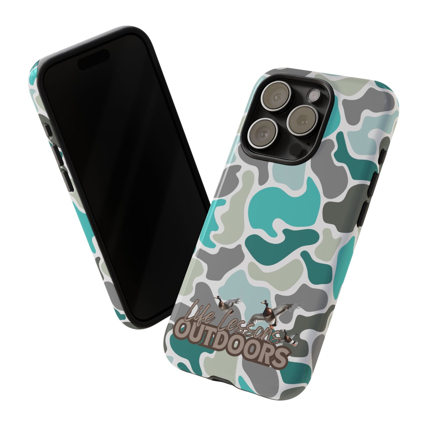 Turqoise old school camo Phone Case - Life Lessons Outdoors