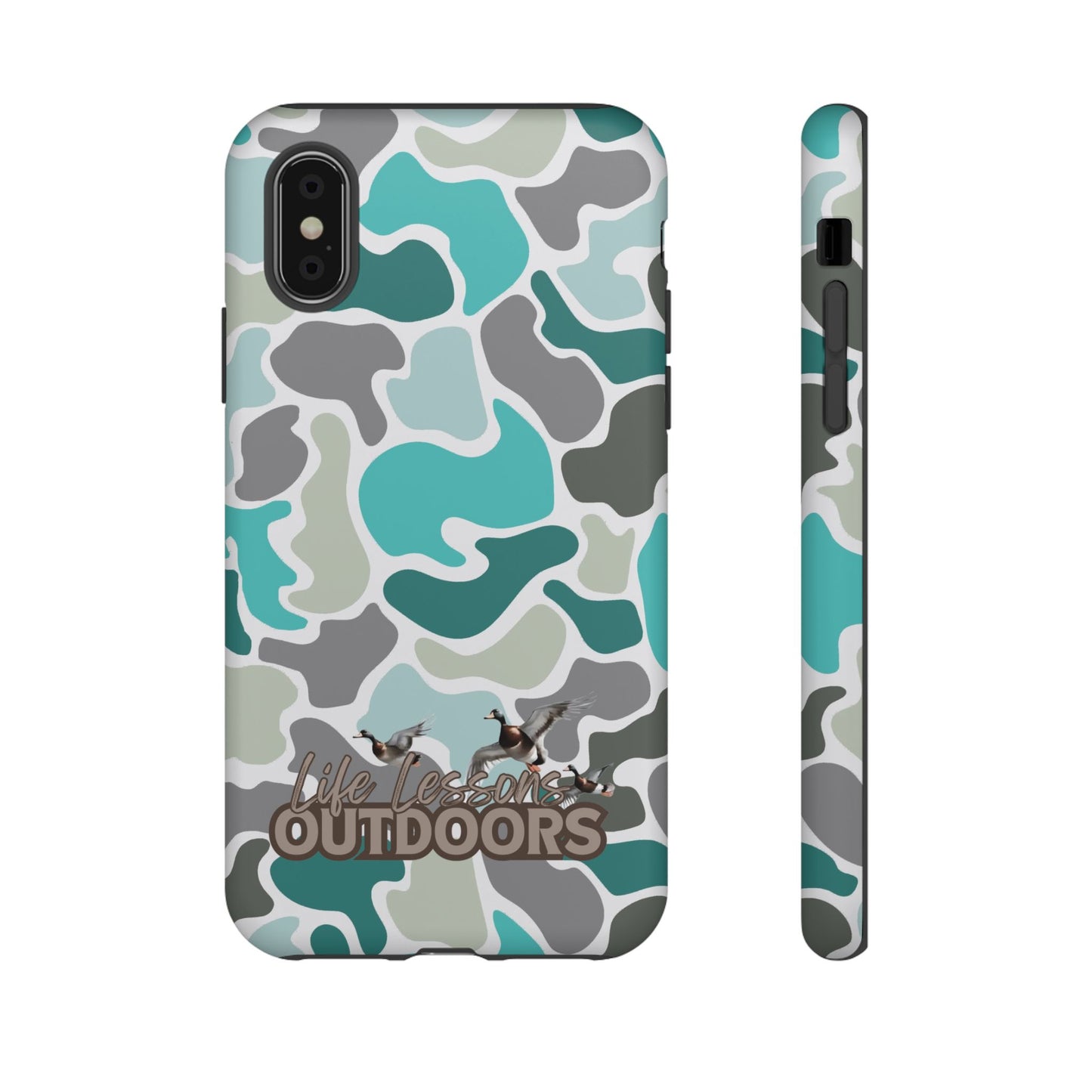 Turqoise old school camo Phone Case - Life Lessons Outdoors