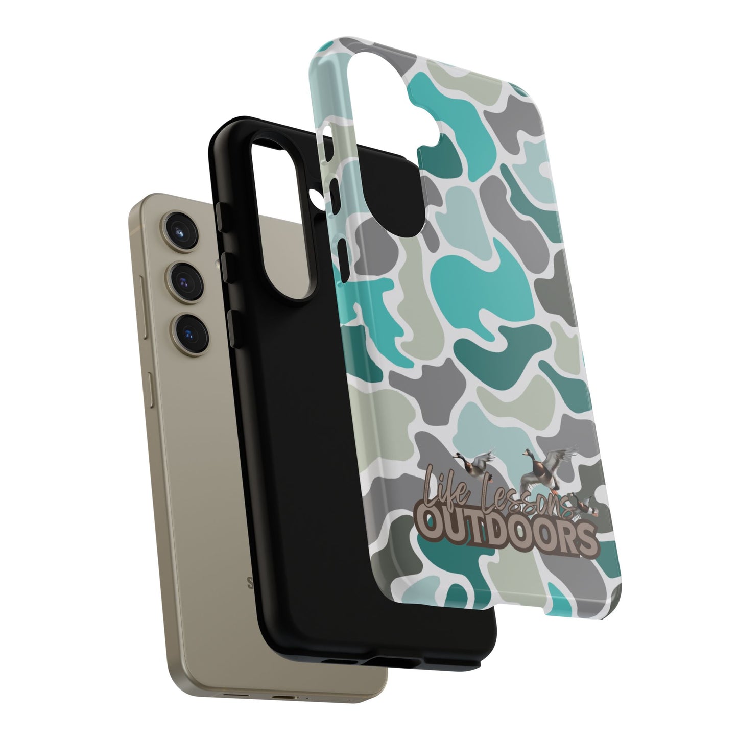 Turqoise old school camo Phone Case - Life Lessons Outdoors