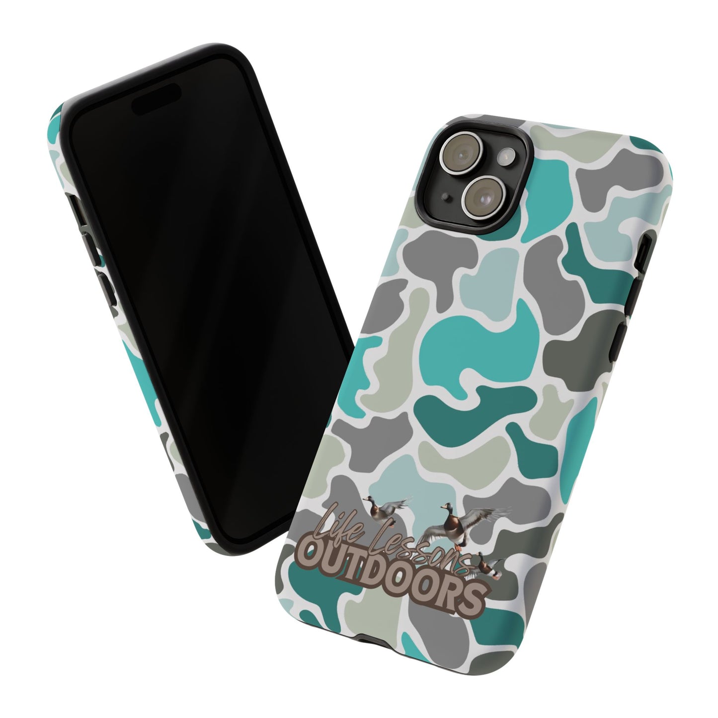 Turqoise old school camo Phone Case - Life Lessons Outdoors