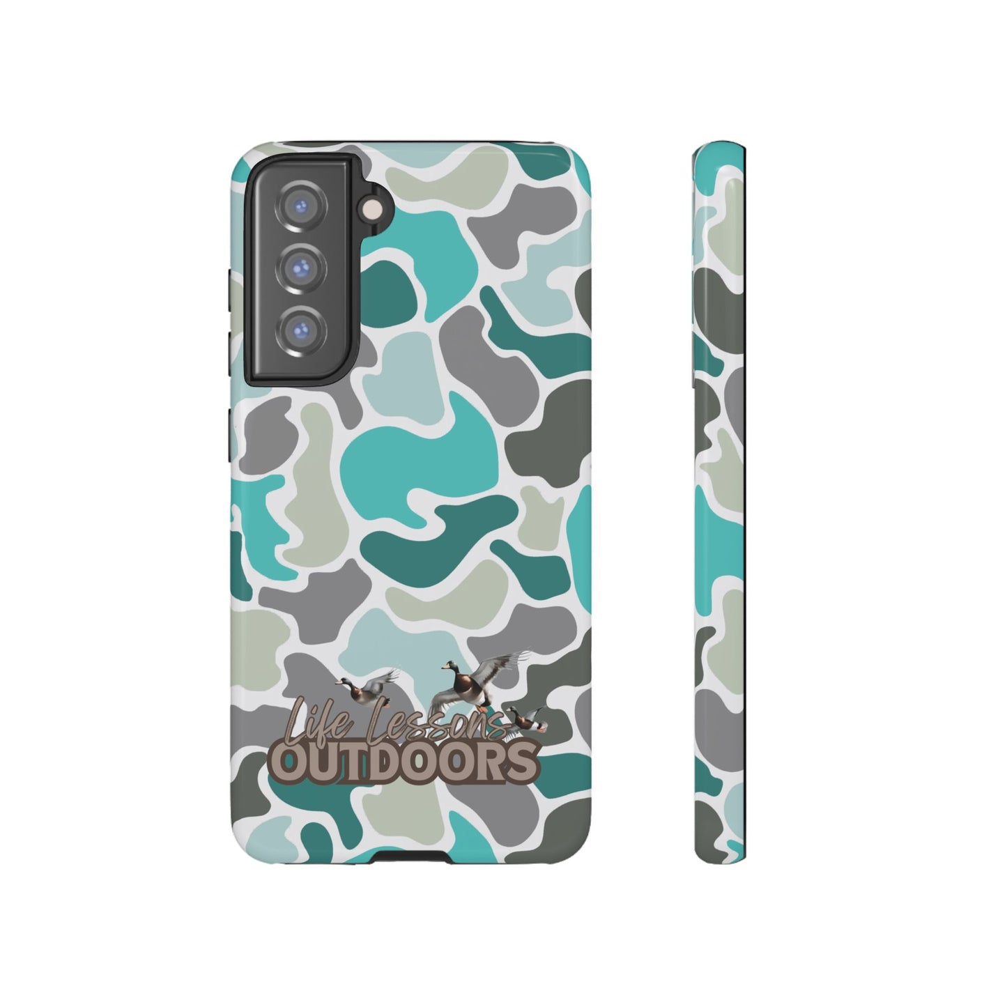 Turqoise old school camo Phone Case - Life Lessons Outdoors