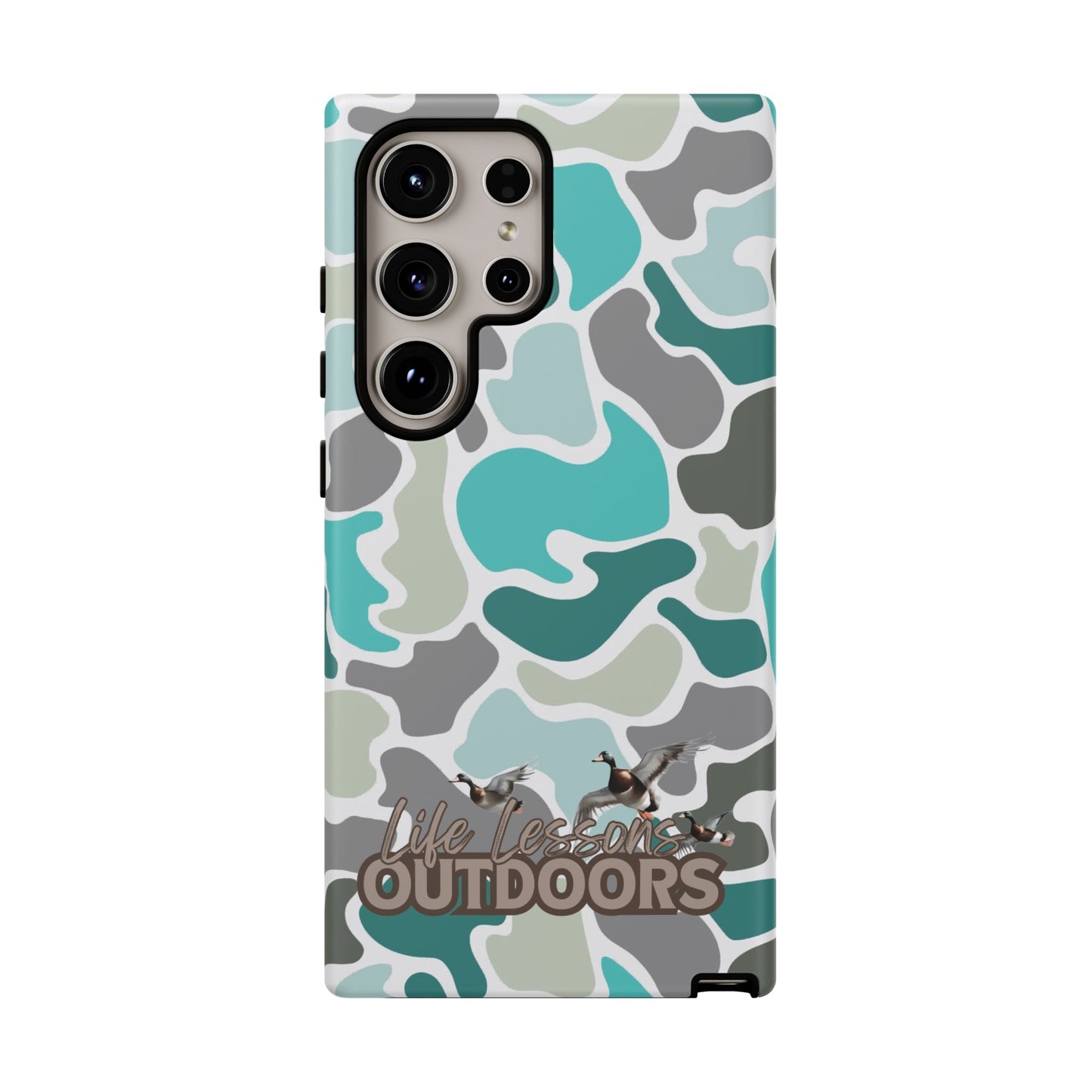 Turqoise old school camo Phone Case - Life Lessons Outdoors