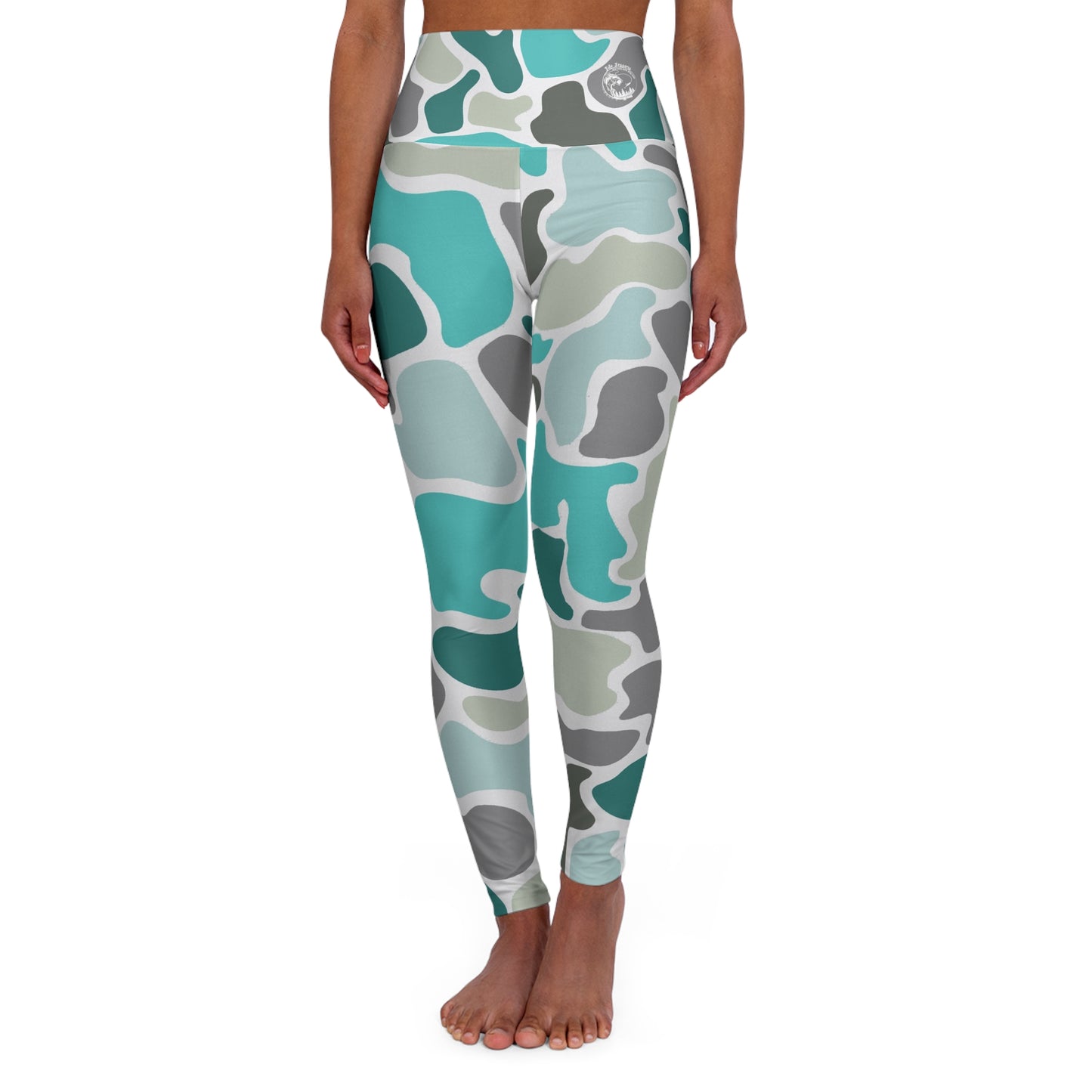 Turqoise Camo High Waisted Yoga Leggings, Activewear Pants, Fitness Apparel, Workout Leggings, Yoga Pants for Women, Casual Athleisure