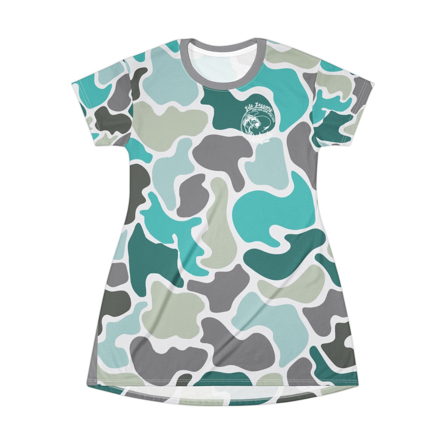 Camo Print T-Shirt Nighty Dress - Eco-Friendly Lounge Wear