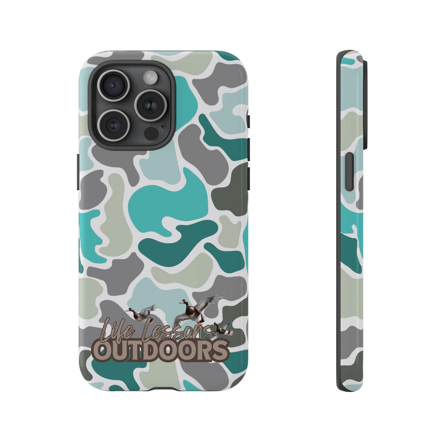 Turqoise old school camo Phone Case - Life Lessons Outdoors