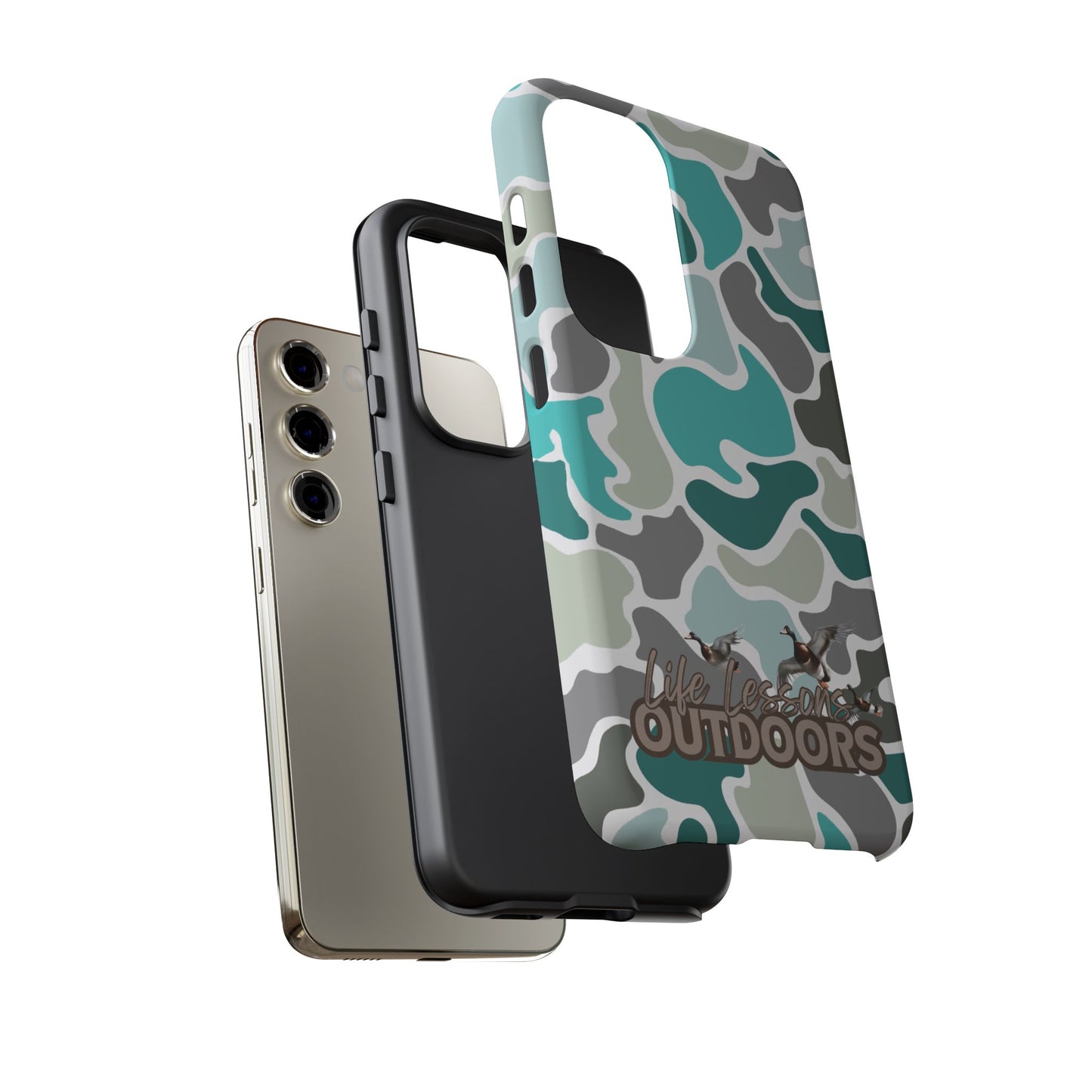 Turqoise old school camo Phone Case - Life Lessons Outdoors