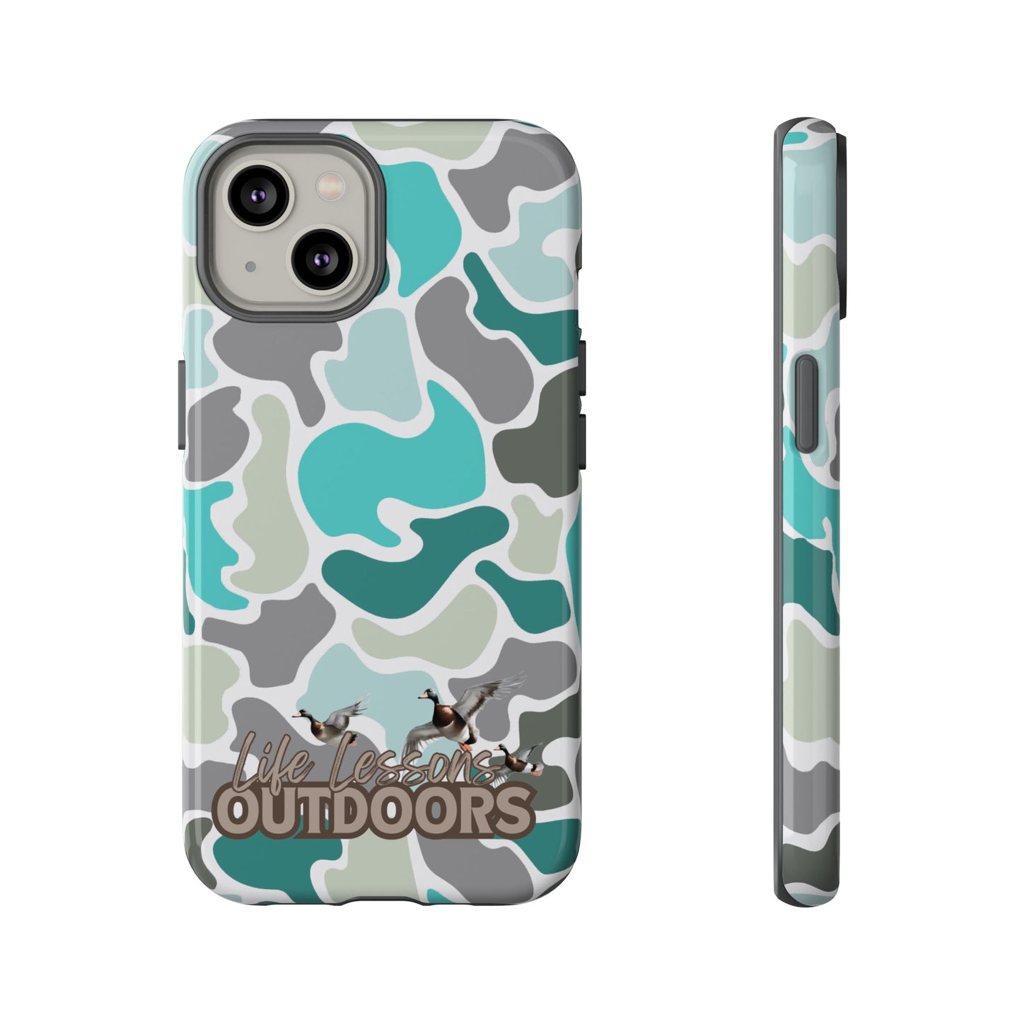 Turqoise old school camo Phone Case - Life Lessons Outdoors