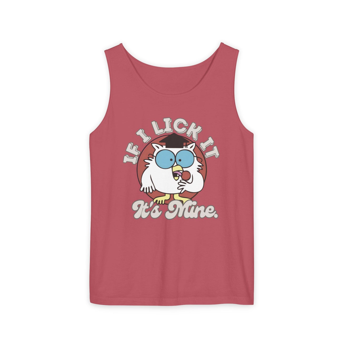 Unisex Funny Graphic Tank Top - 'If I Lick It, It's Mine'
