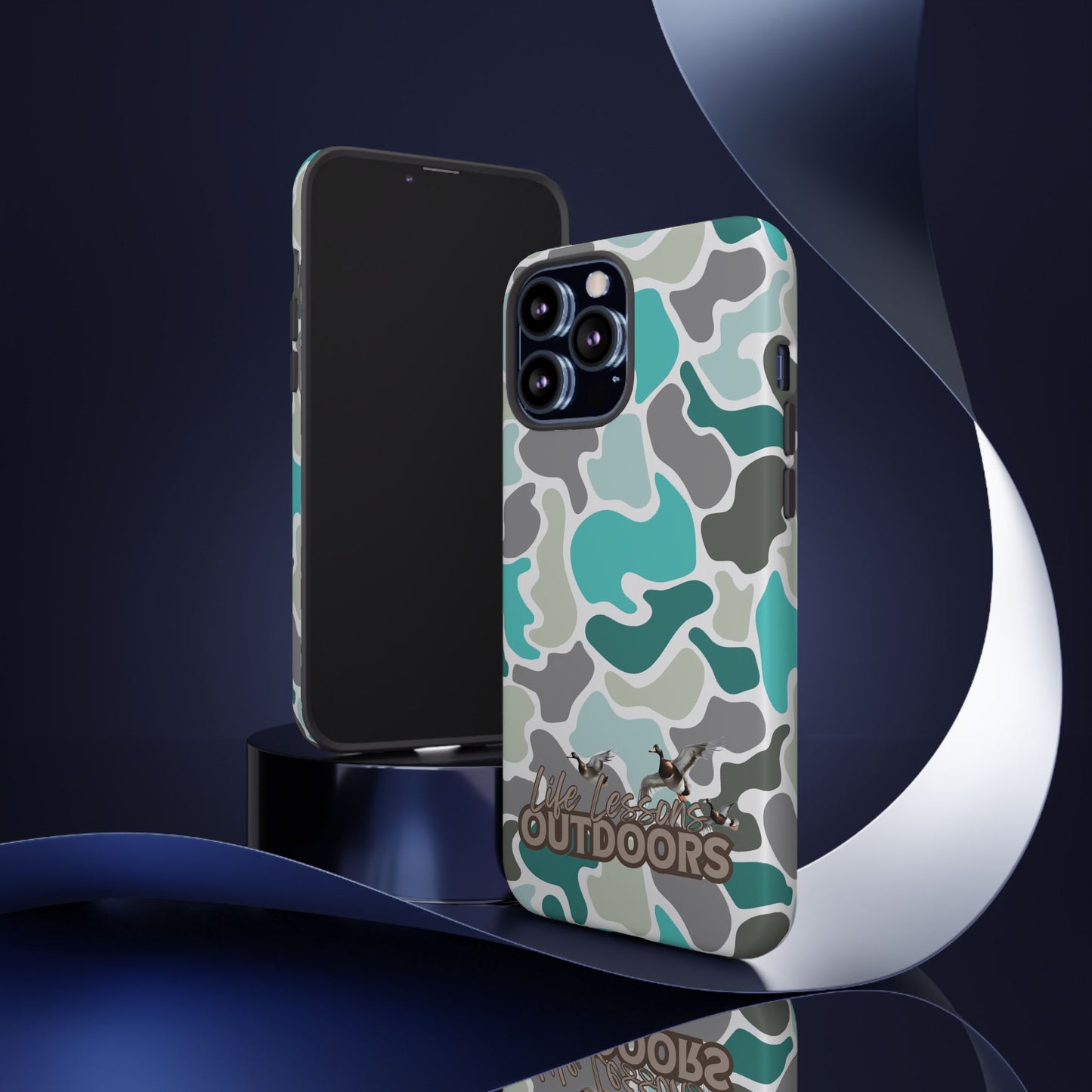 Turqoise old school camo Phone Case - Life Lessons Outdoors