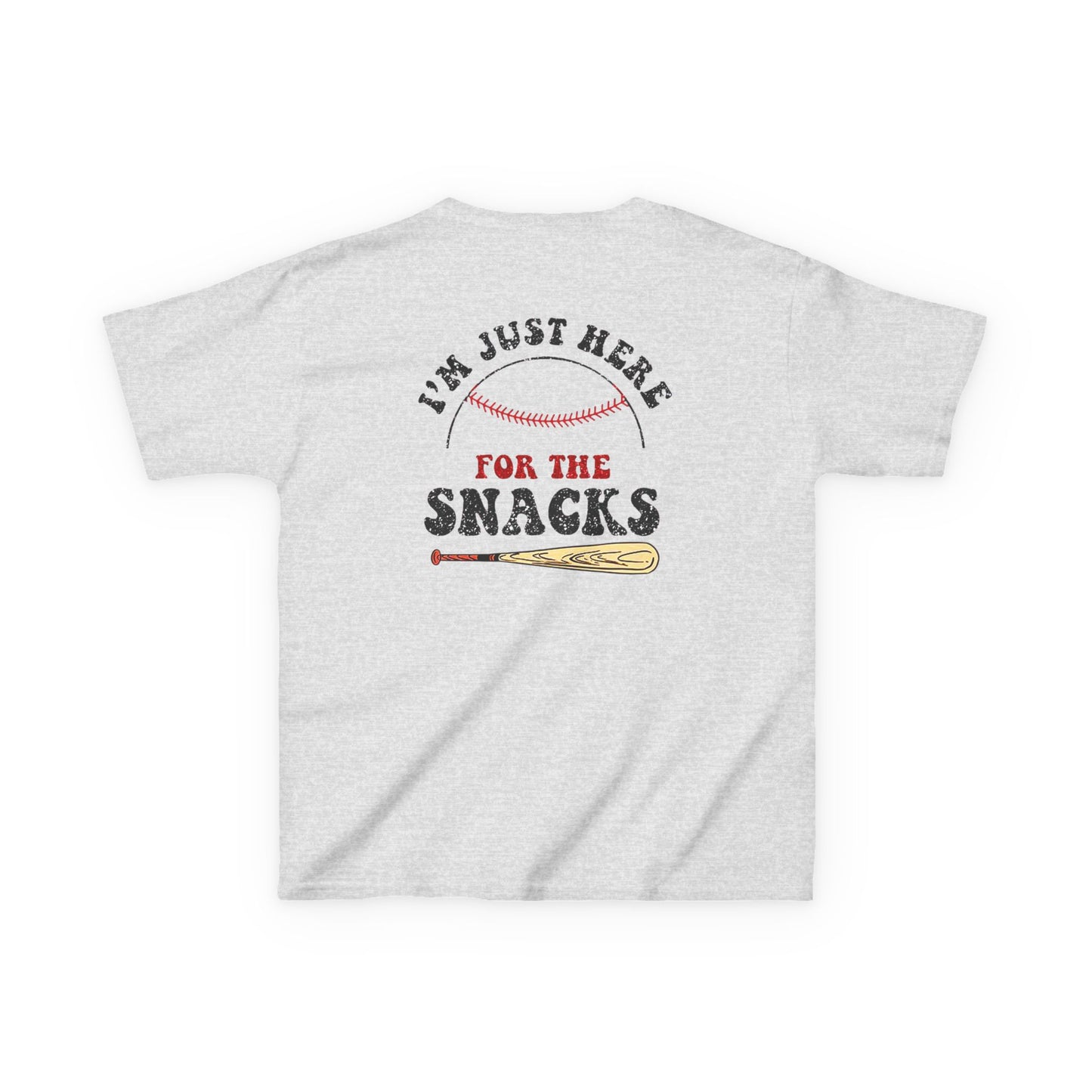 Youth Baseball Sister Tee - 'I'm Just Here for the Snacks'