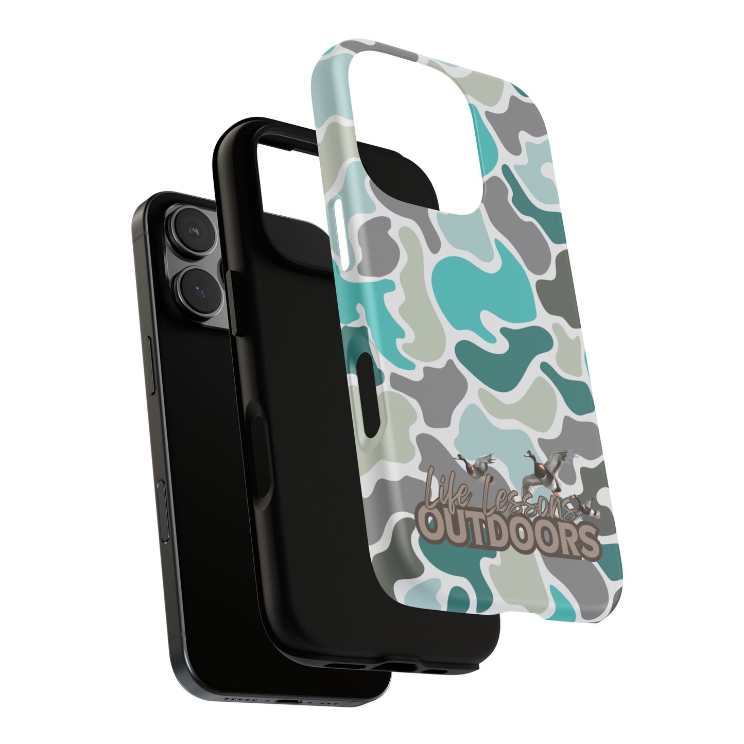 Turqoise old school camo Phone Case - Life Lessons Outdoors