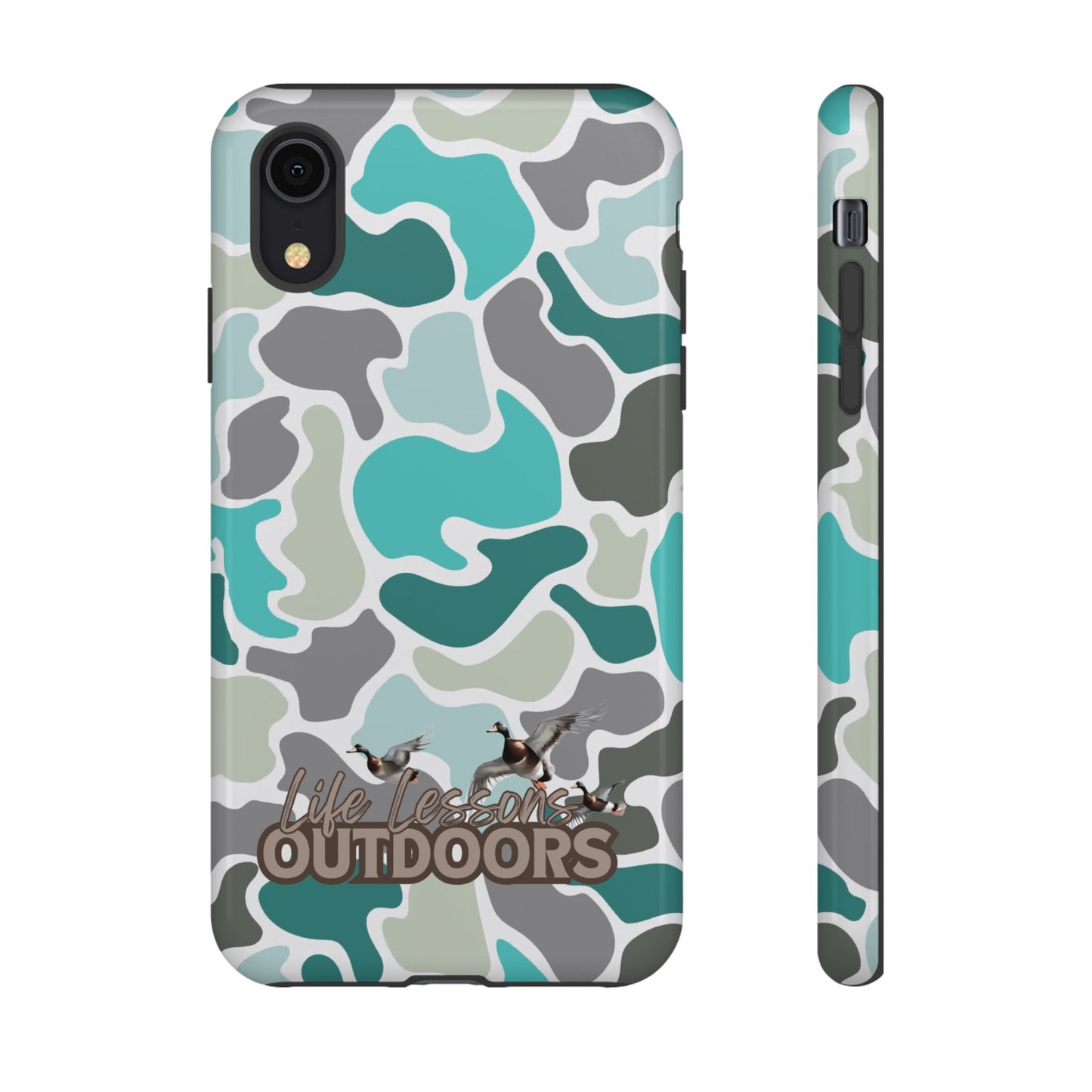 Turqoise old school camo Phone Case - Life Lessons Outdoors
