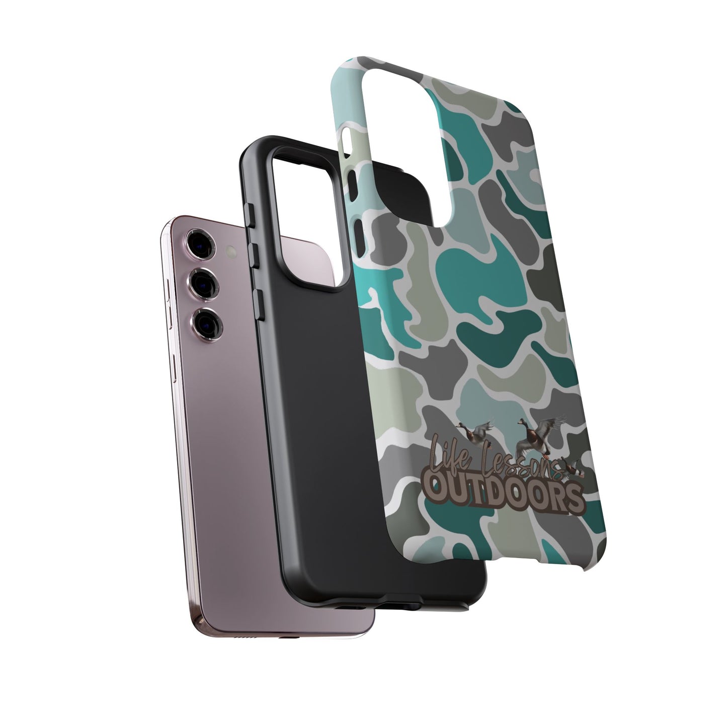 Turqoise old school camo Phone Case - Life Lessons Outdoors