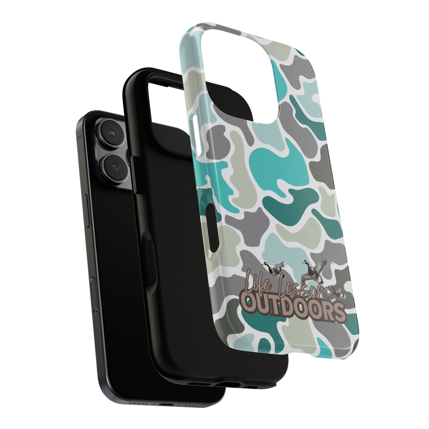 Turqoise old school camo Phone Case - Life Lessons Outdoors
