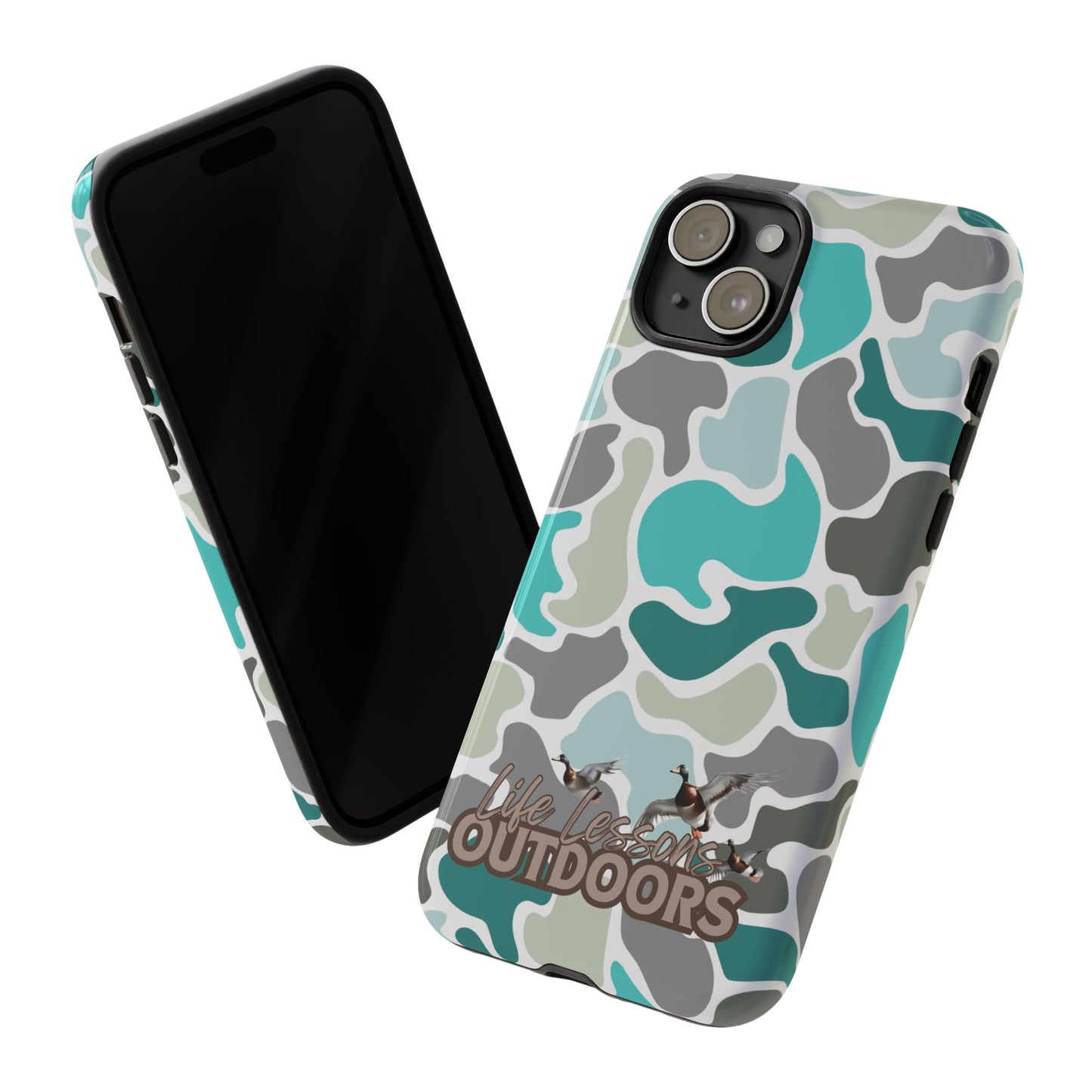 Turqoise old school camo Phone Case - Life Lessons Outdoors