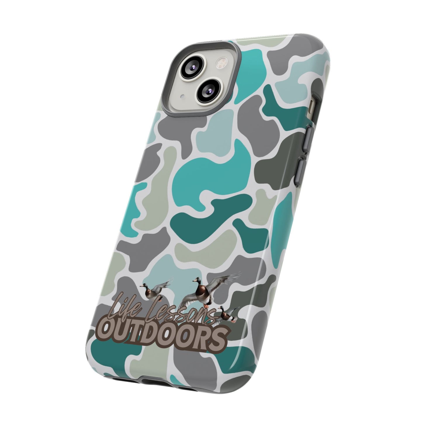 Turqoise old school camo Phone Case - Life Lessons Outdoors