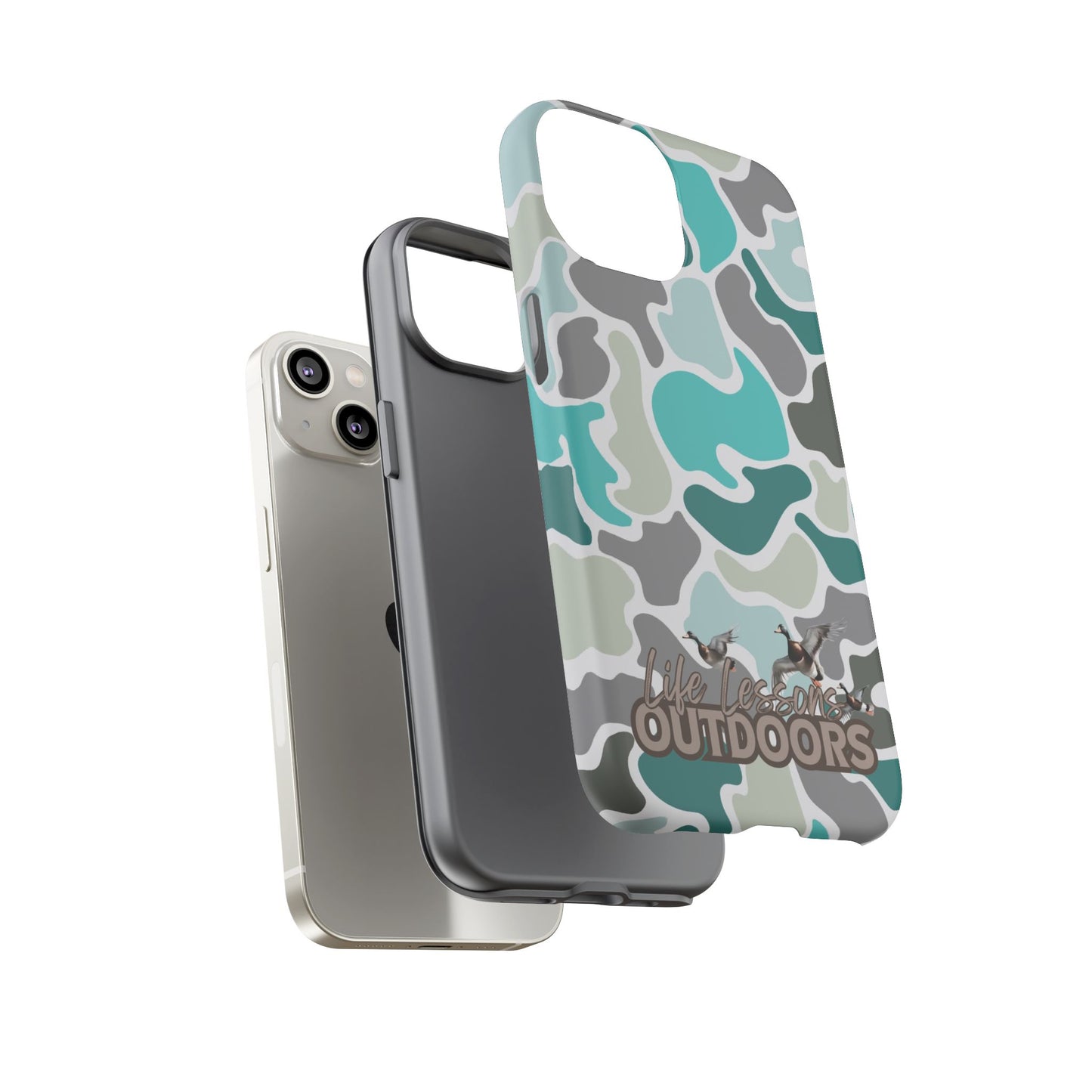Turqoise old school camo Phone Case - Life Lessons Outdoors