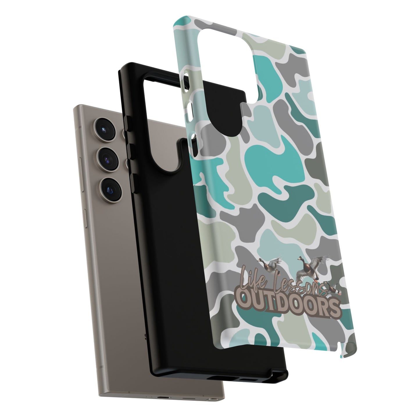 Turqoise old school camo Phone Case - Life Lessons Outdoors