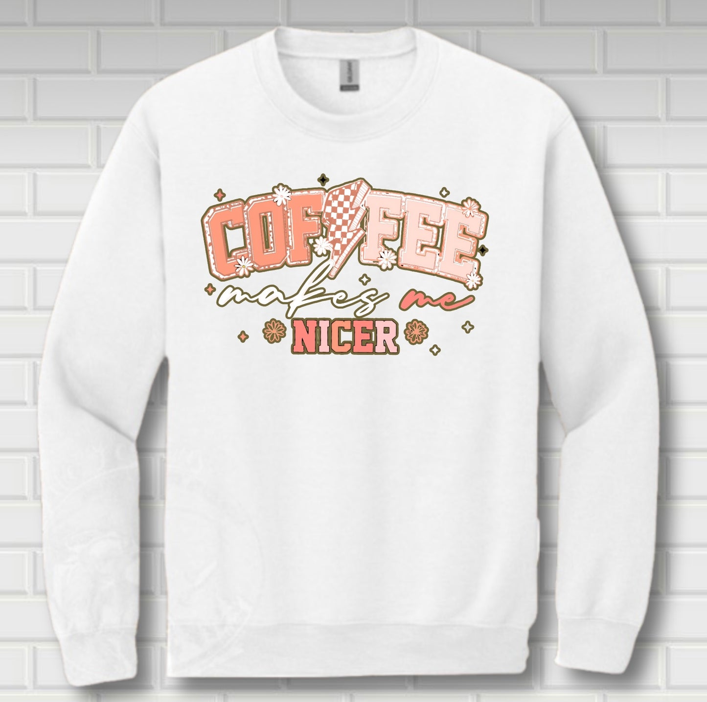 Coffee makes me nicer Fleece crew