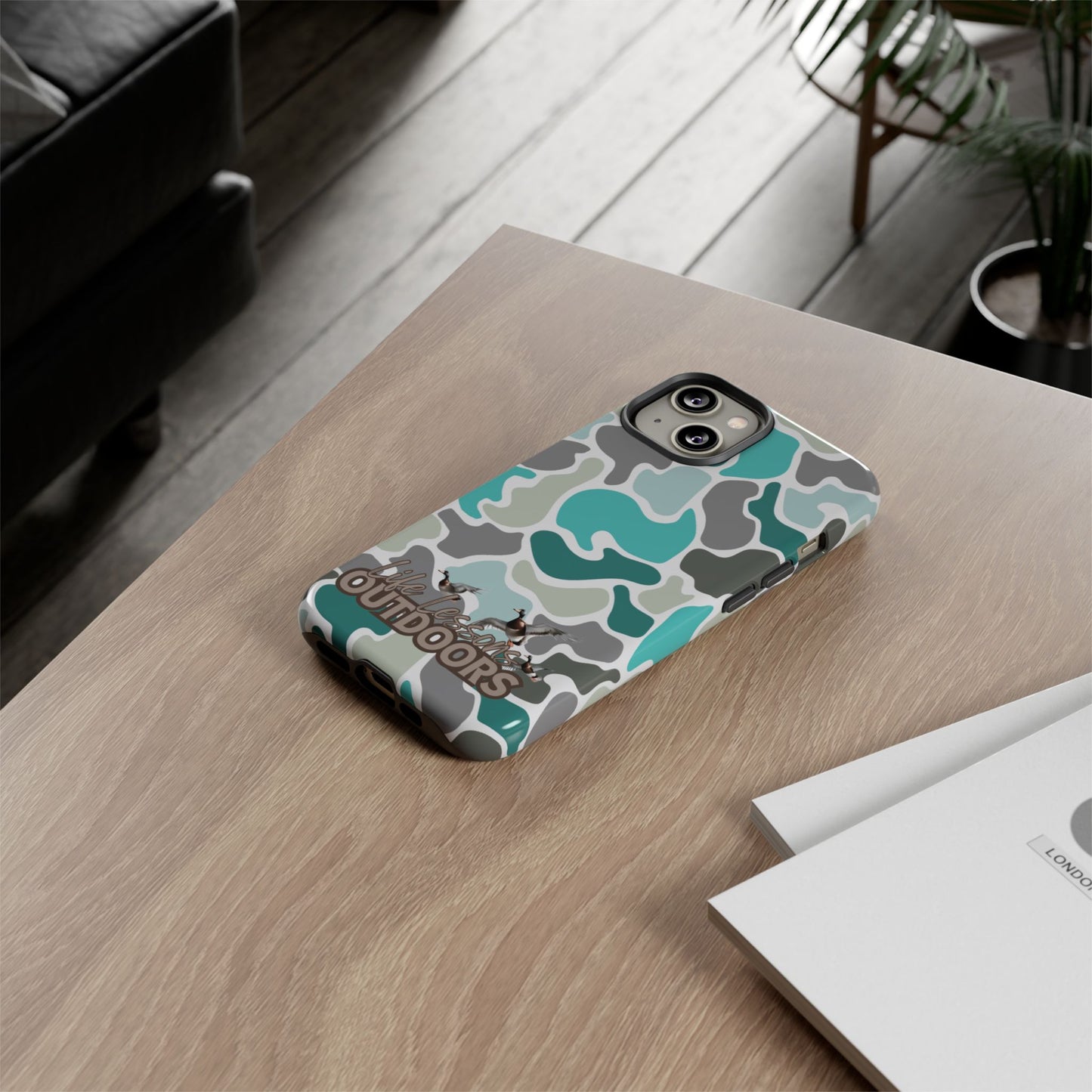 Turqoise old school camo Phone Case - Life Lessons Outdoors