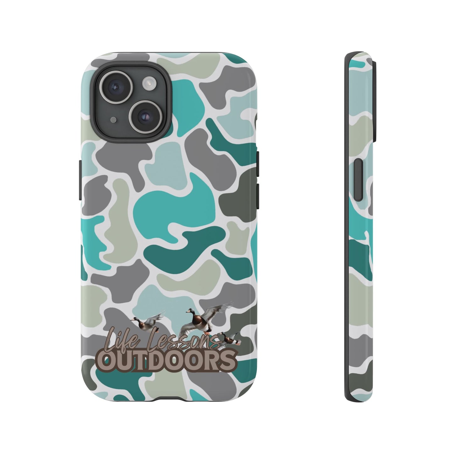 Turqoise old school camo Phone Case - Life Lessons Outdoors