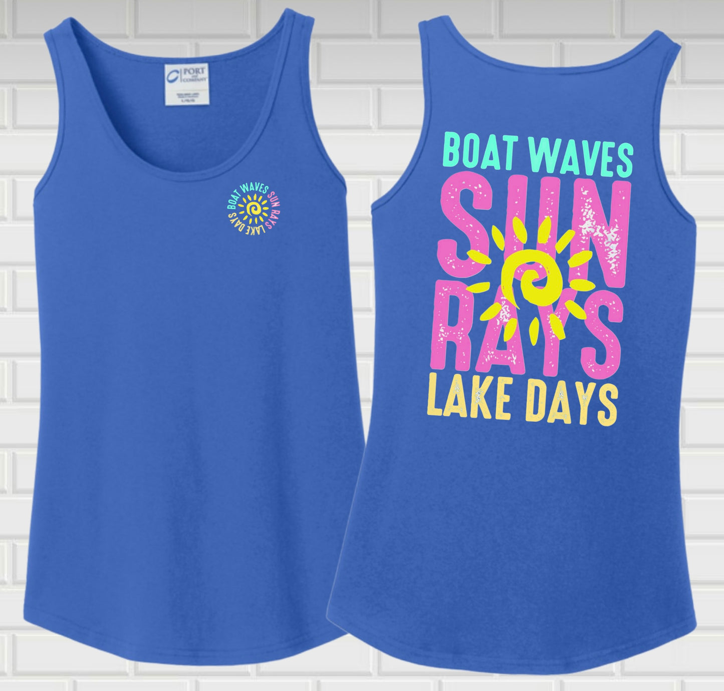 Boat waves, sun hats & lake days tank