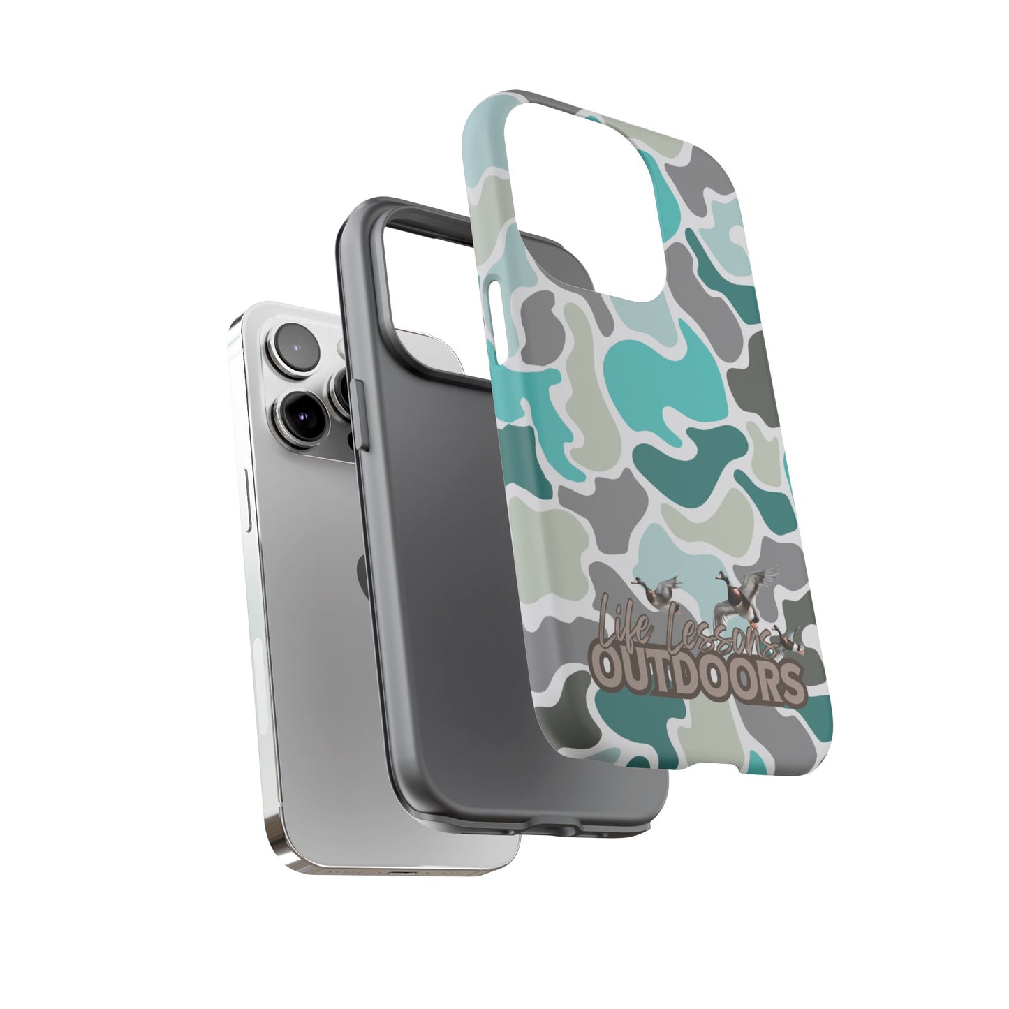 Turqoise old school camo Phone Case - Life Lessons Outdoors