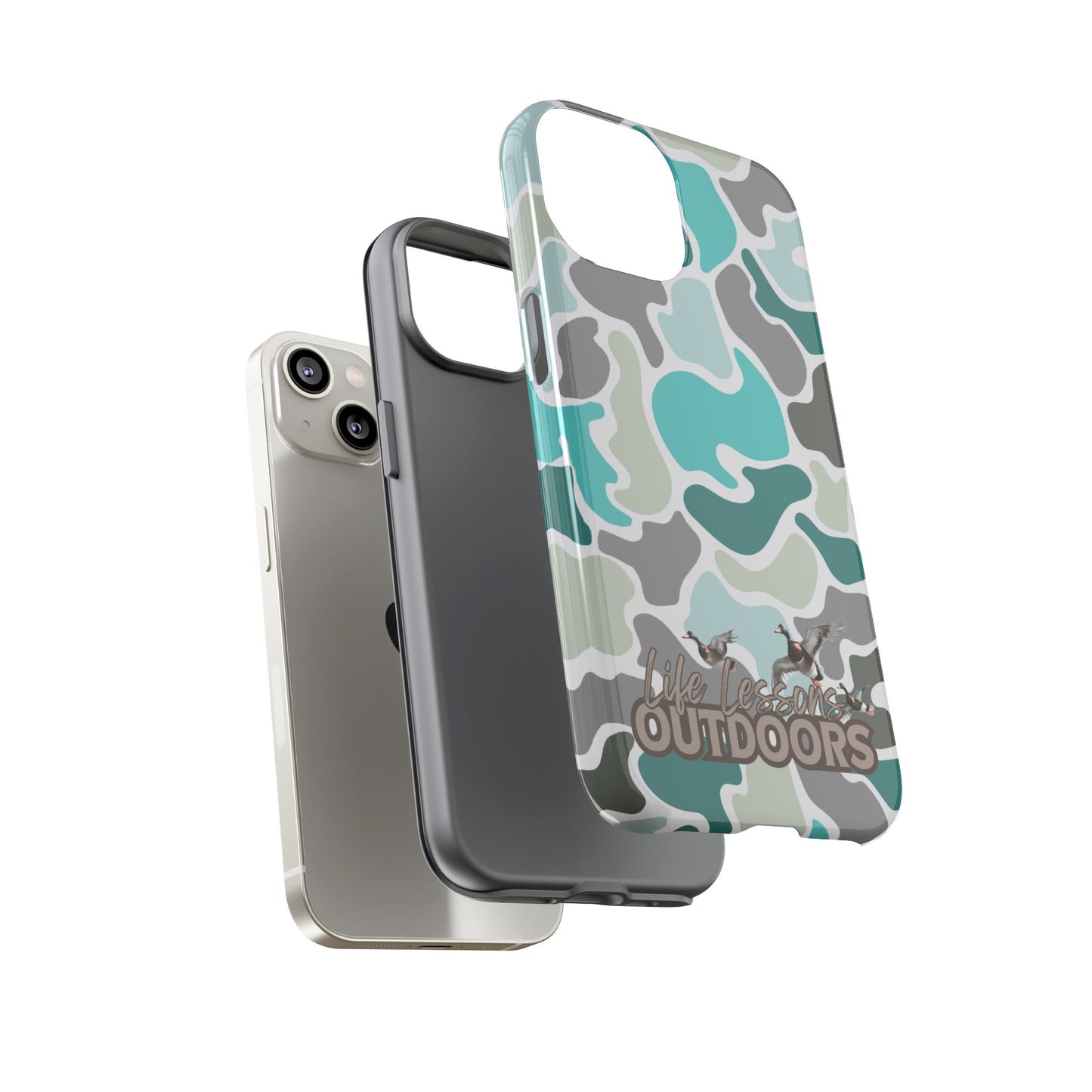 Turqoise old school camo Phone Case - Life Lessons Outdoors