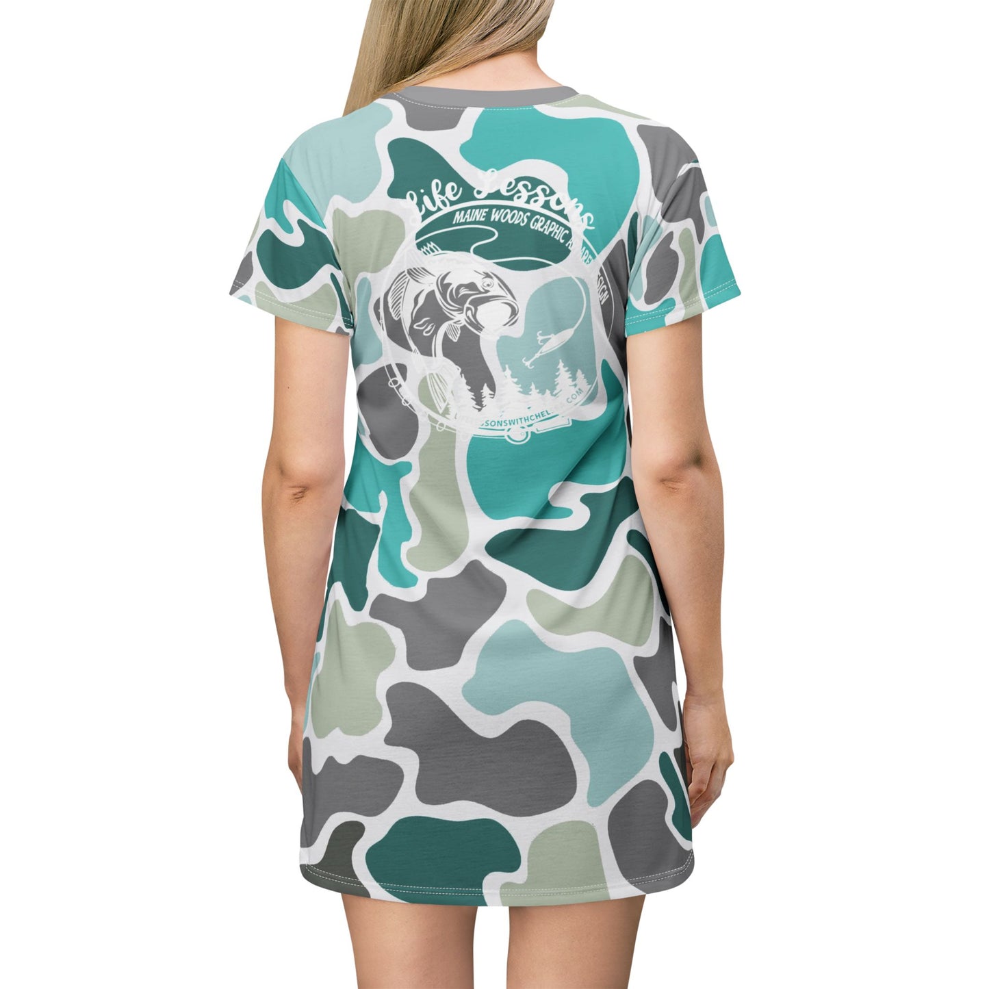Camo Print T-Shirt Nighty Dress - Eco-Friendly Lounge Wear