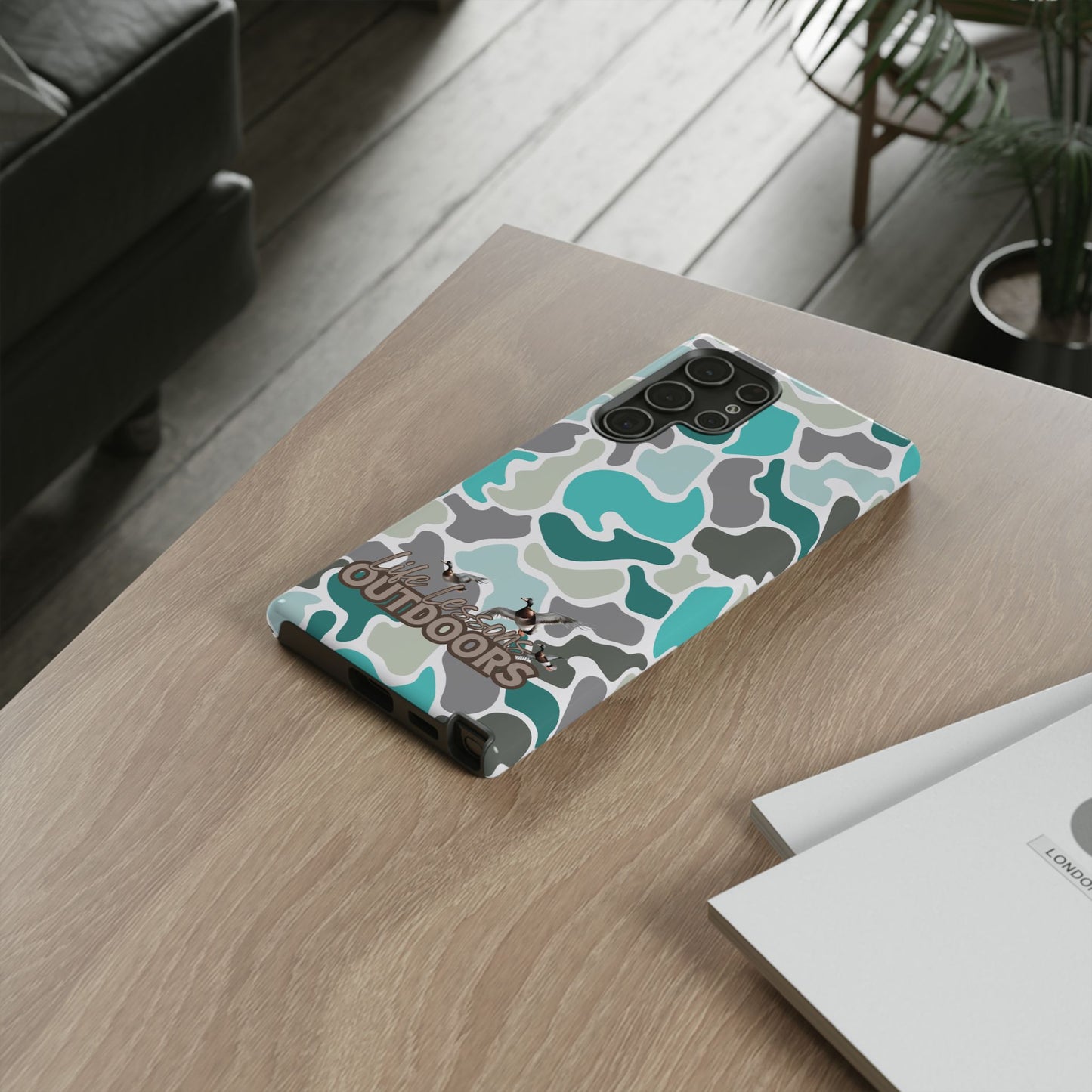 Turqoise old school camo Phone Case - Life Lessons Outdoors