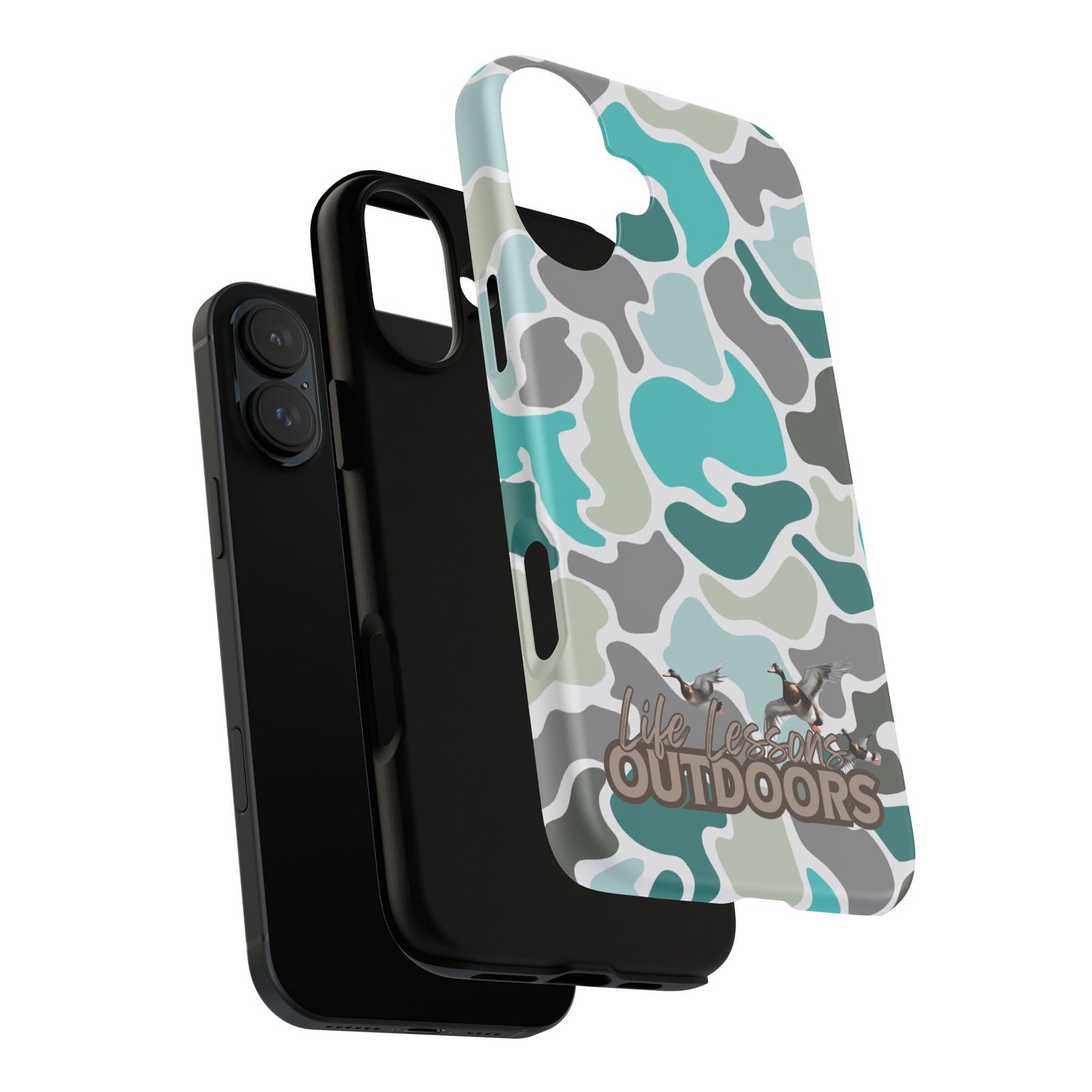 Turqoise old school camo Phone Case - Life Lessons Outdoors