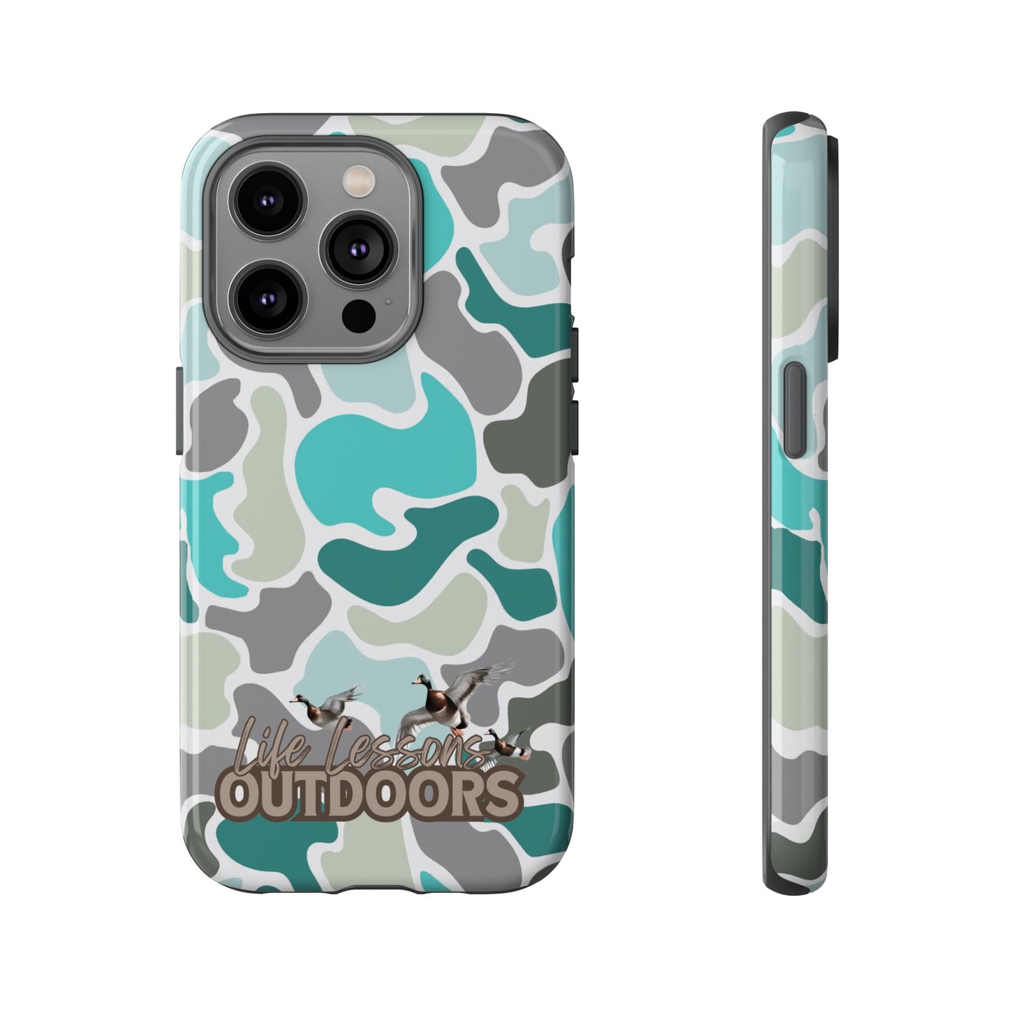 Turqoise old school camo Phone Case - Life Lessons Outdoors