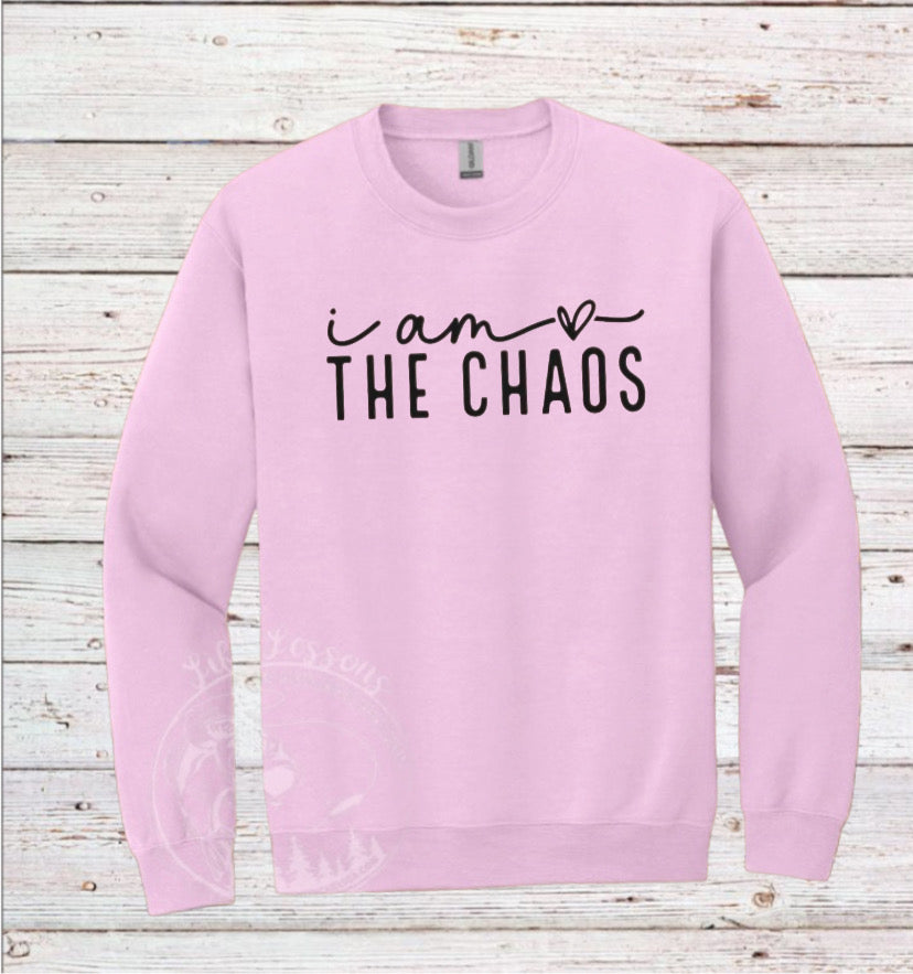 “I am the chaos” Kids matching Fleece Crewneck