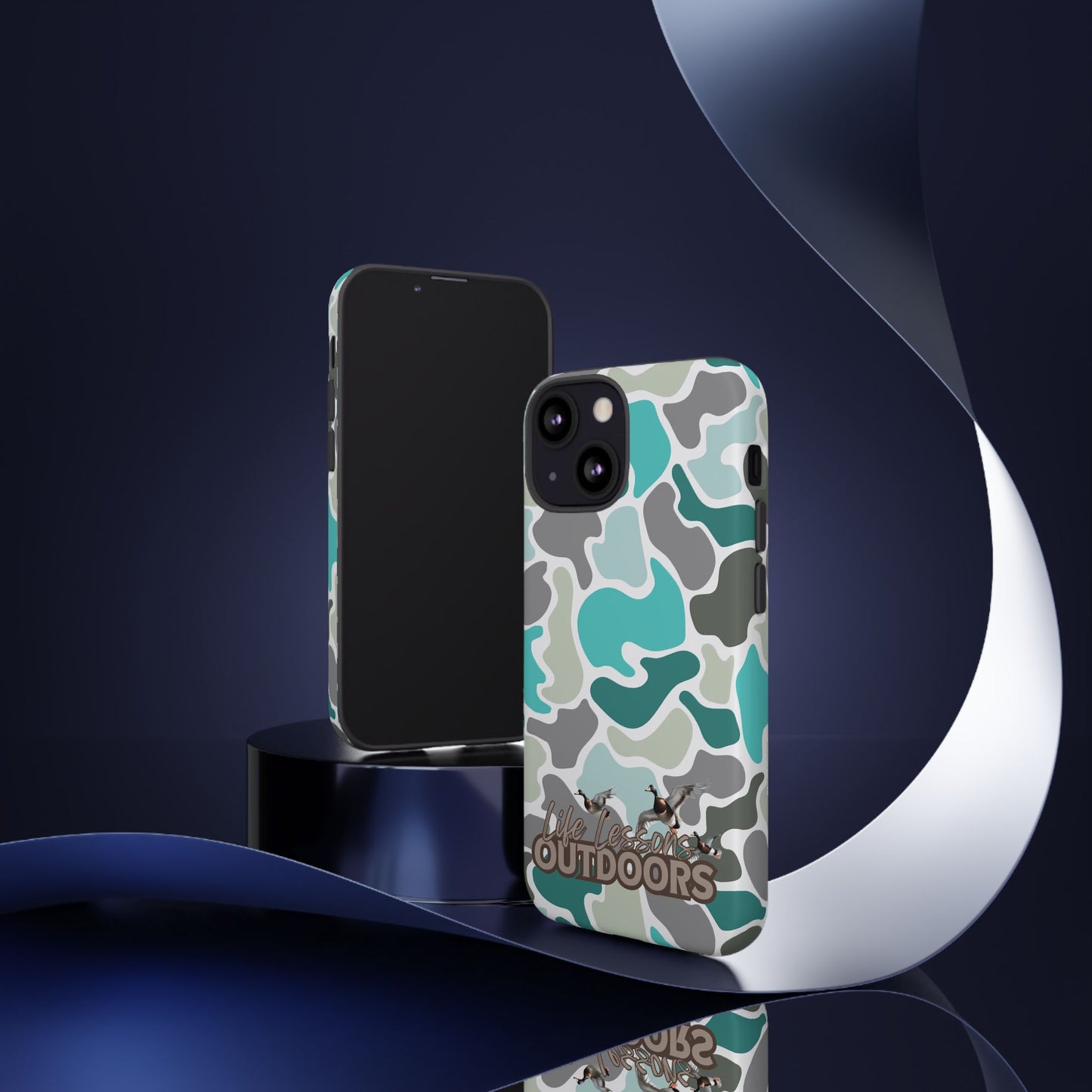 Turqoise old school camo Phone Case - Life Lessons Outdoors