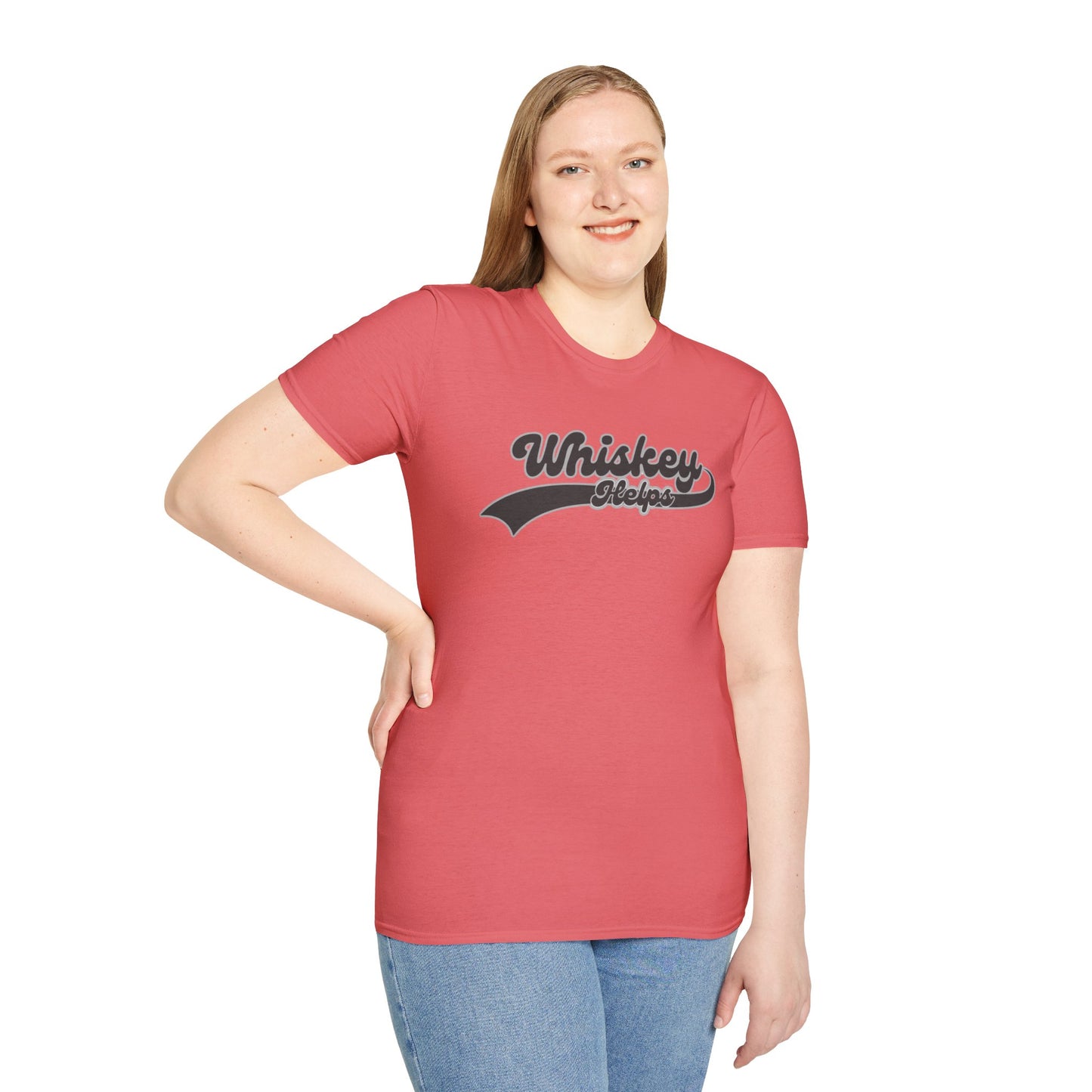 Whiskey Helps Unisex Softstyle T-Shirt - Fun Casual Tee for Whiskey Lovers
