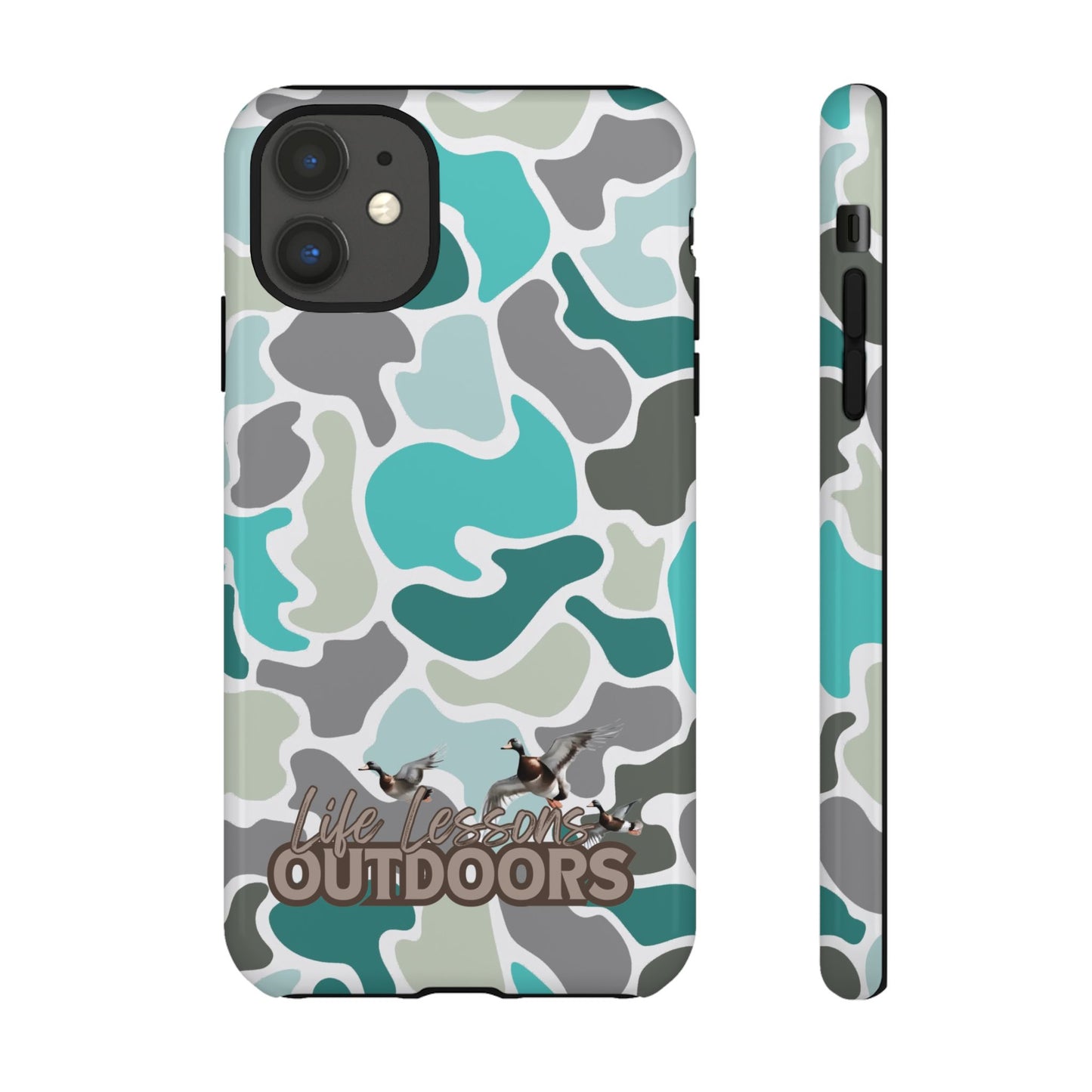 Turqoise old school camo Phone Case - Life Lessons Outdoors