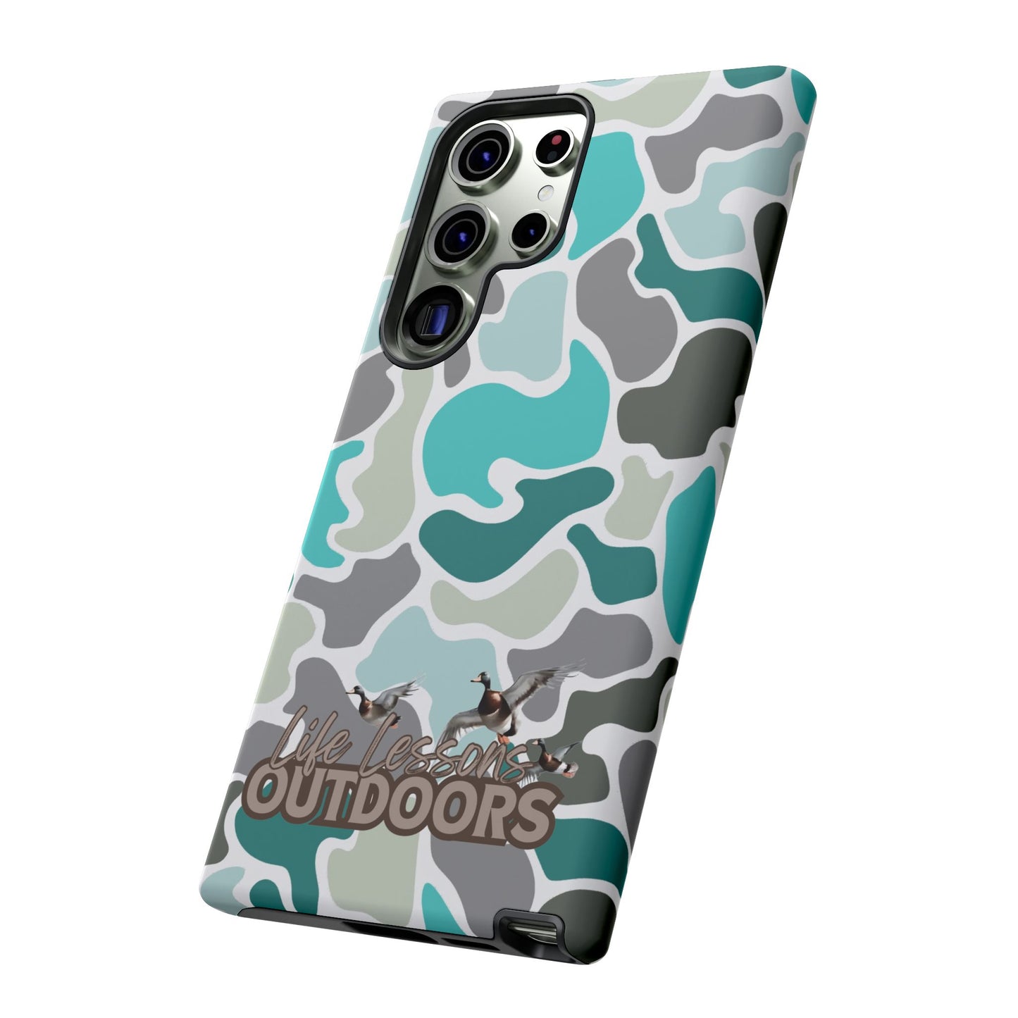 Turqoise old school camo Phone Case - Life Lessons Outdoors